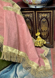 Antique Pink Moire Silk Valance Pelmet