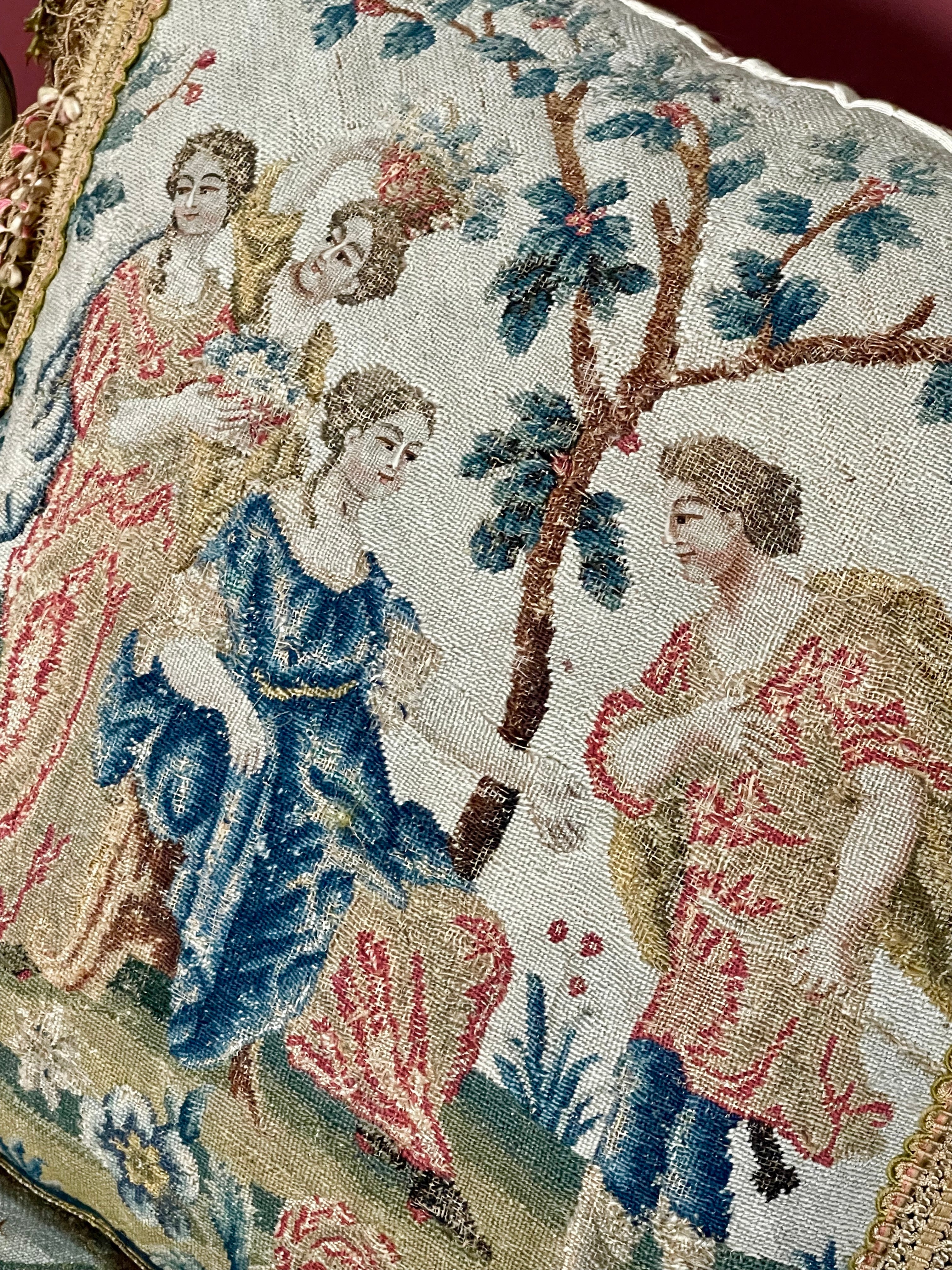 18th Century French Needlepoint Pillow