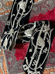 Antique Silver Metallic Embroidered Panel