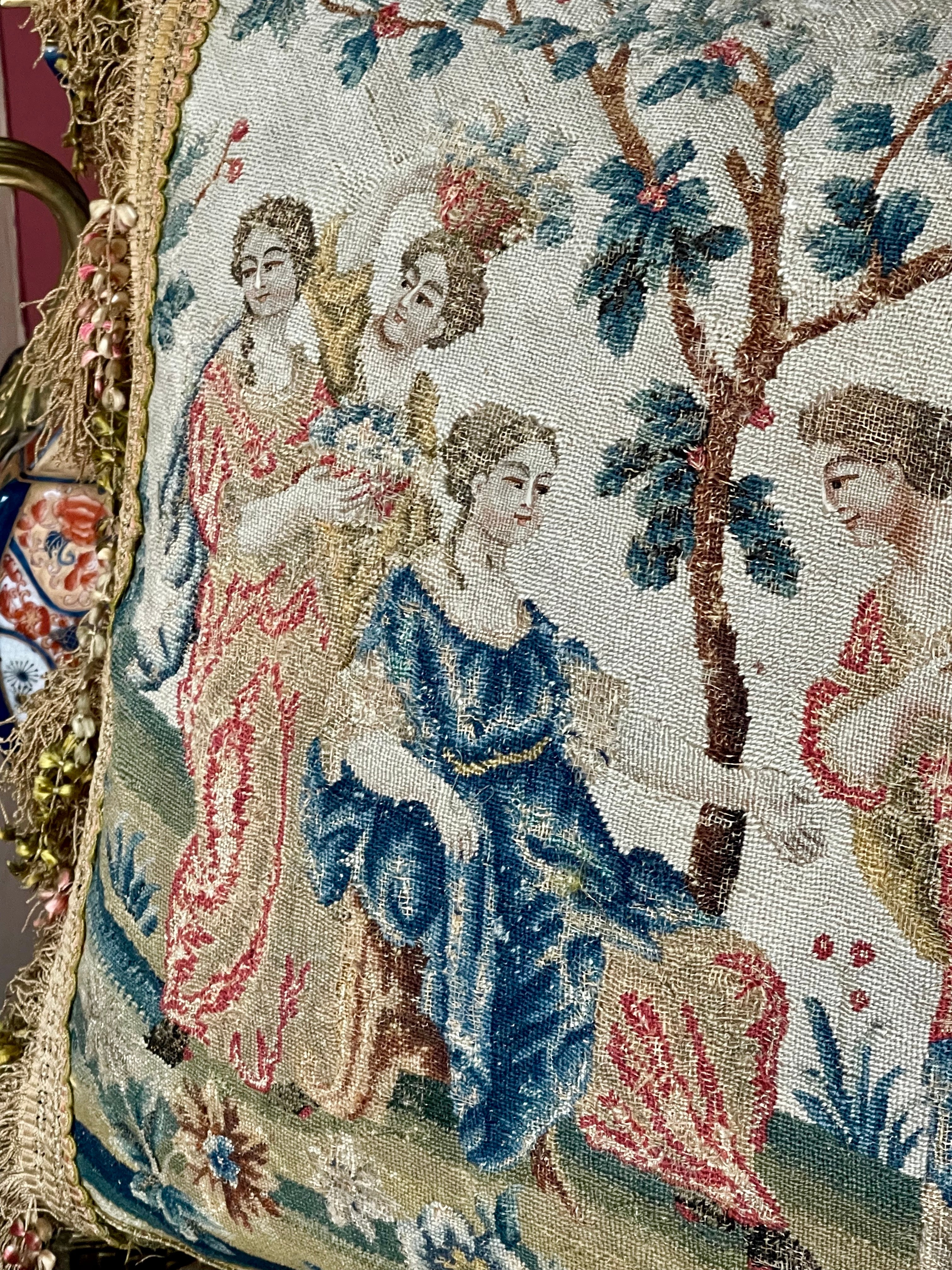 18th Century French Needlepoint Pillow