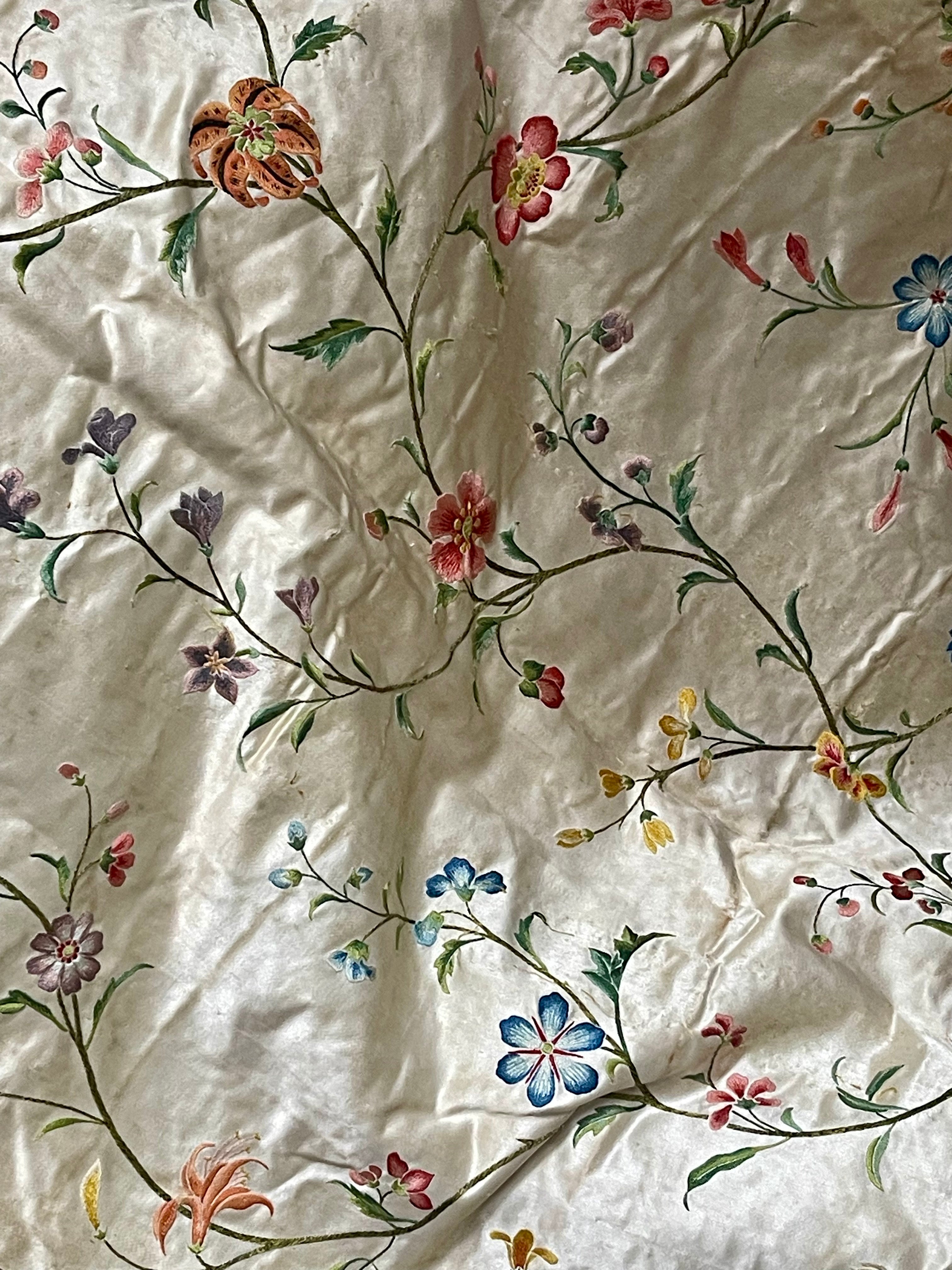 18th Century Embroidered Silk