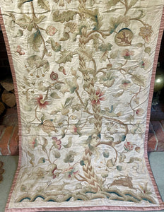 18th Century Crewelwork Tree of Life Panel