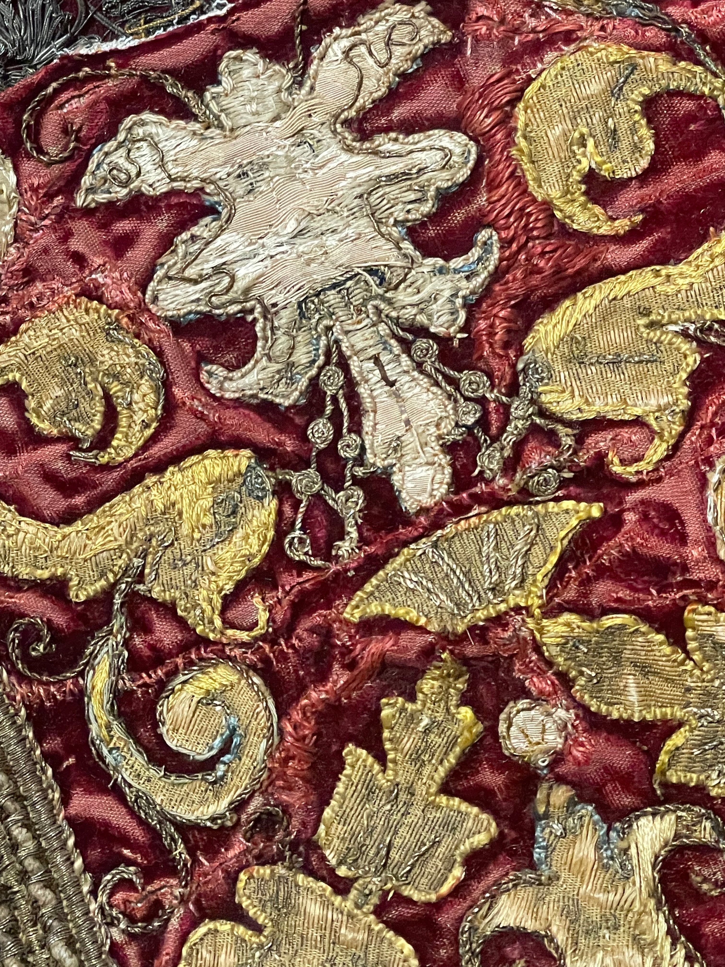 17th Century Embroidery Silk Velvet Metallic Threads