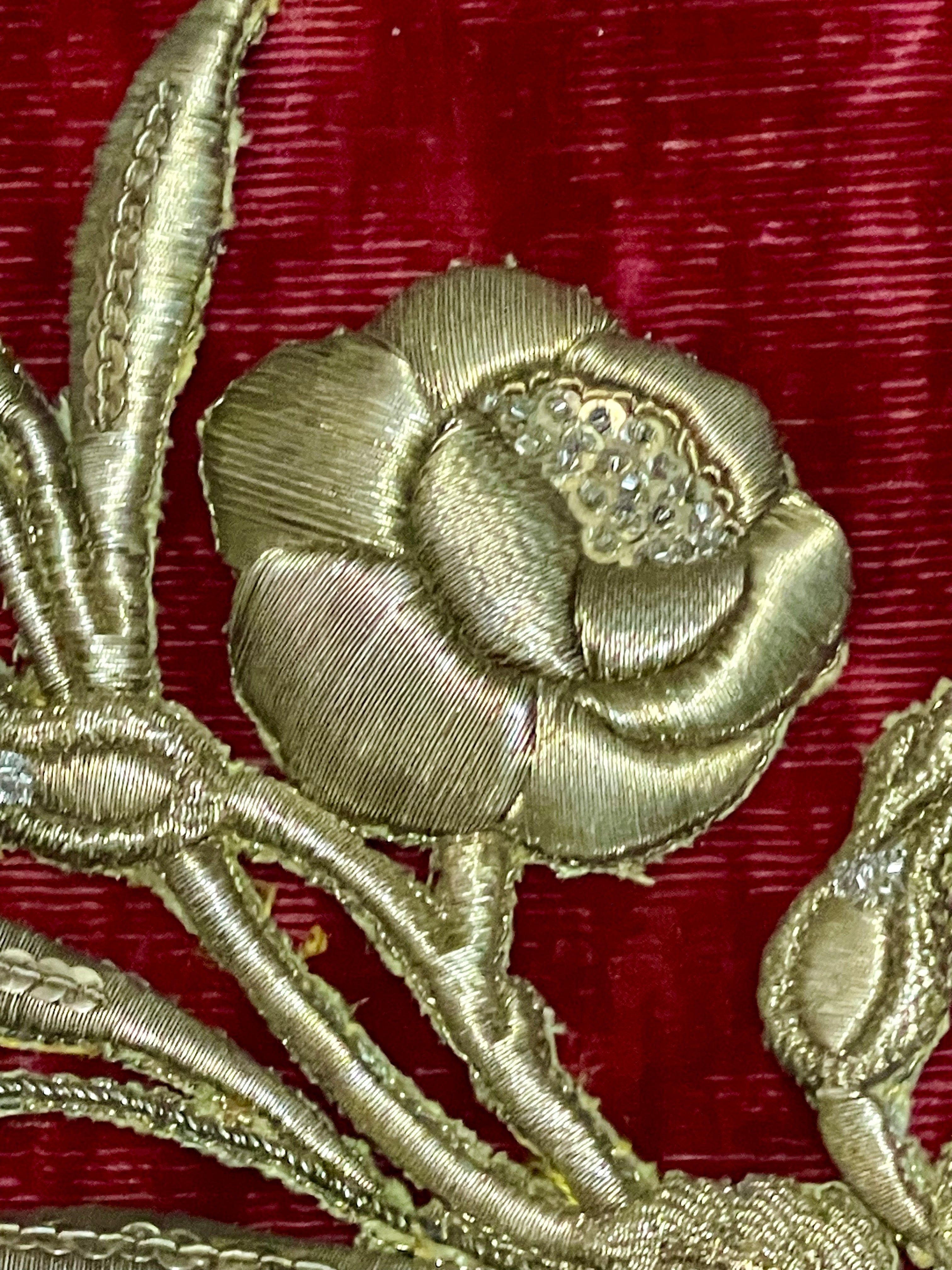 Antique Gold Metallic Embroidered Applique