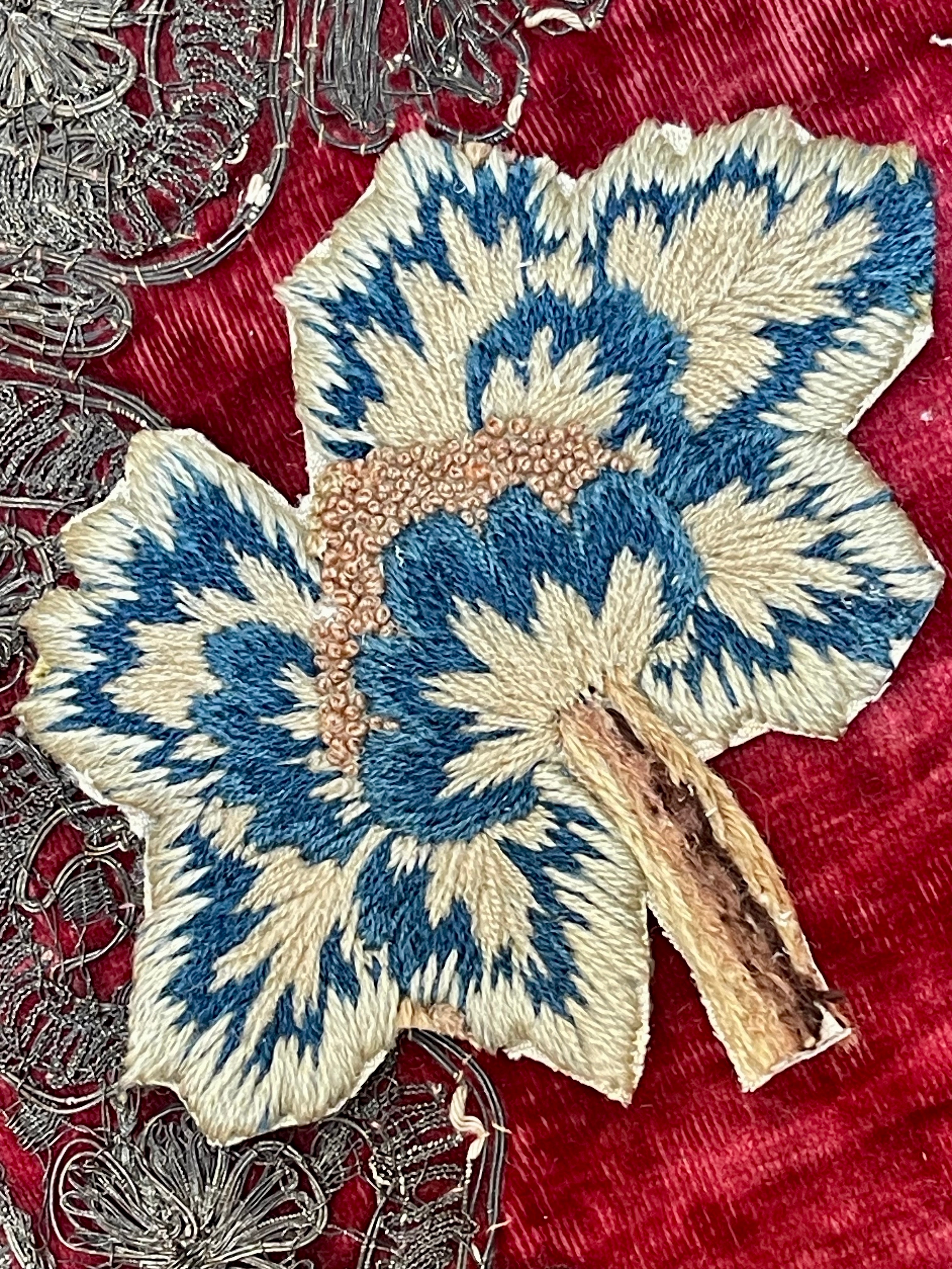 17th Century English Crewelwork Flower