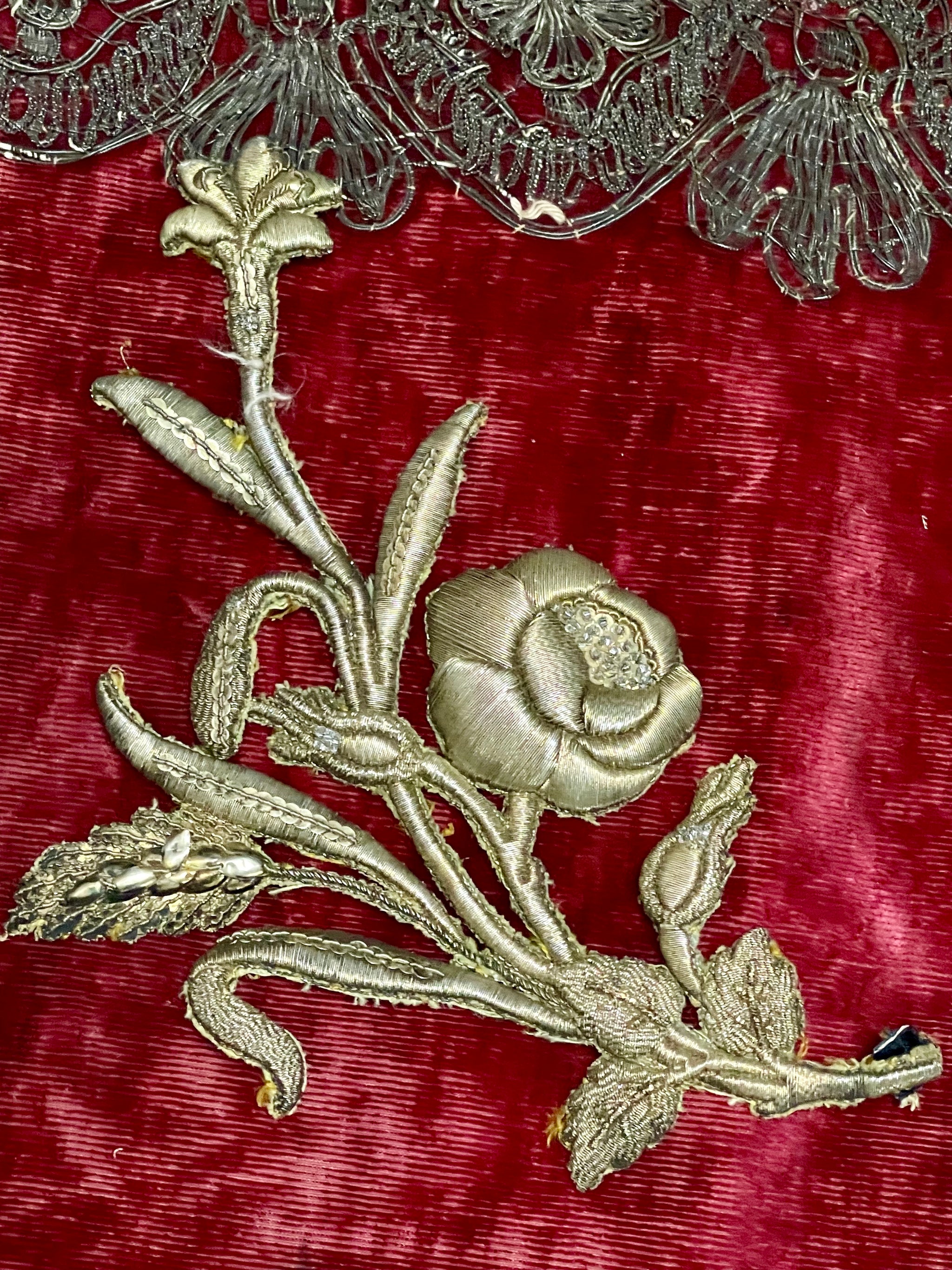 Tissu ameublement Brocart bleu liturgique vêtement religieux Médiéval Tissu ameublement Brocart bleu liturgique vêtement religieux Médiéval