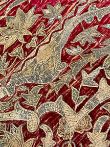 18th Century Persian Silk Velvet Metal Thread Panel