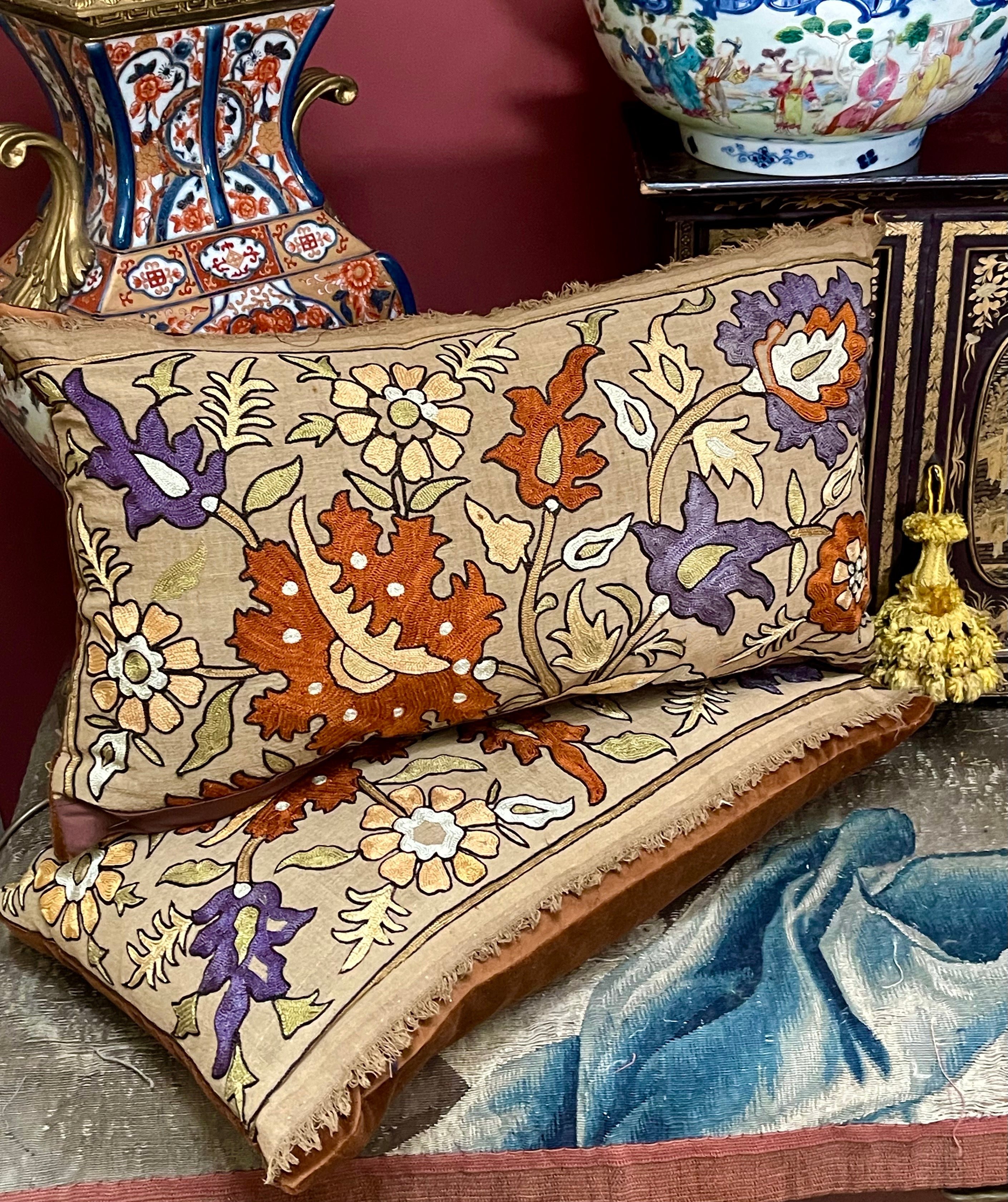 Antique Suzani Pillows Set of 4