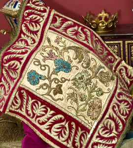 RESERVED For D 18th Century Silk Velvet Embroidered Panel