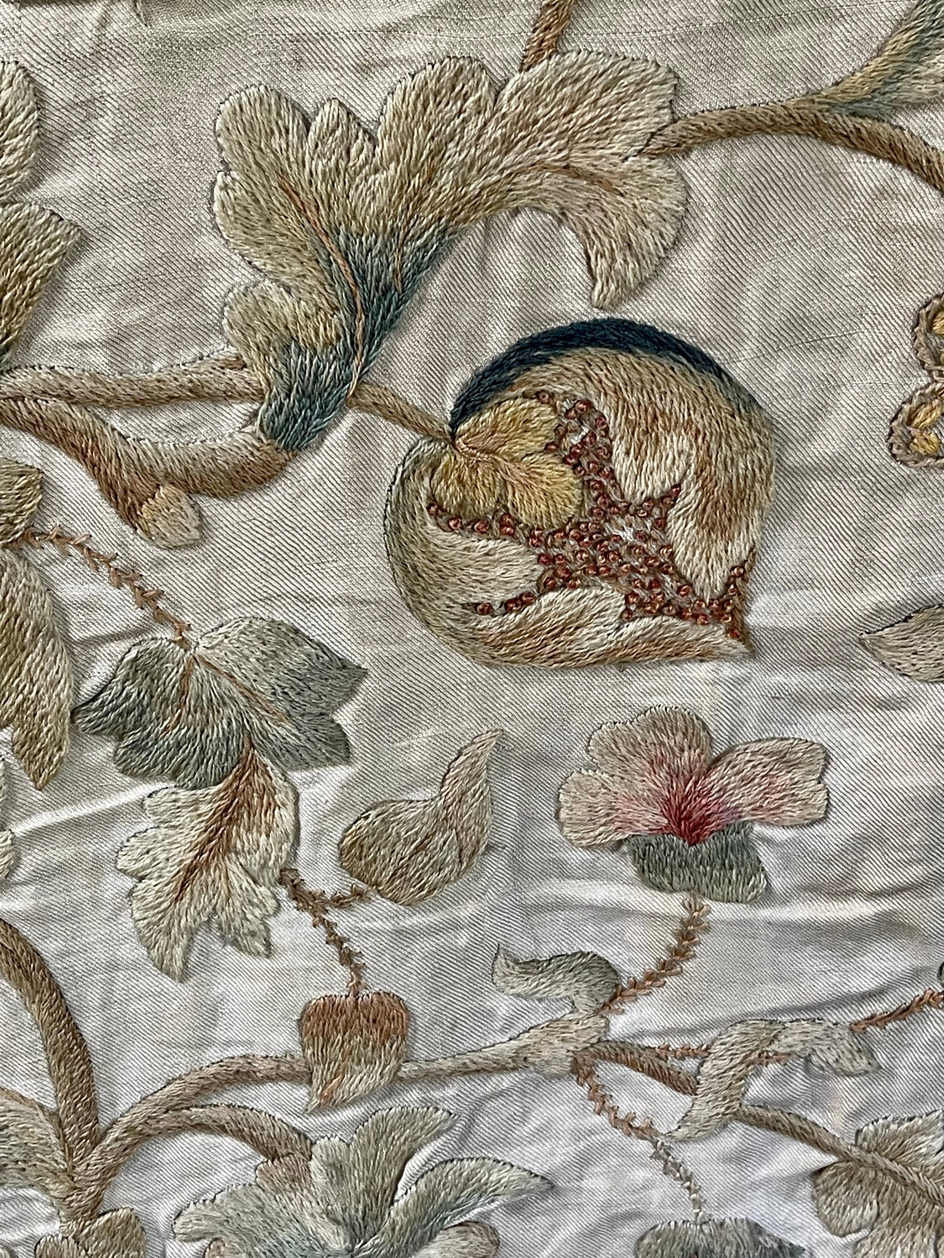 18th Century Crewelwork Tree of Life Panel