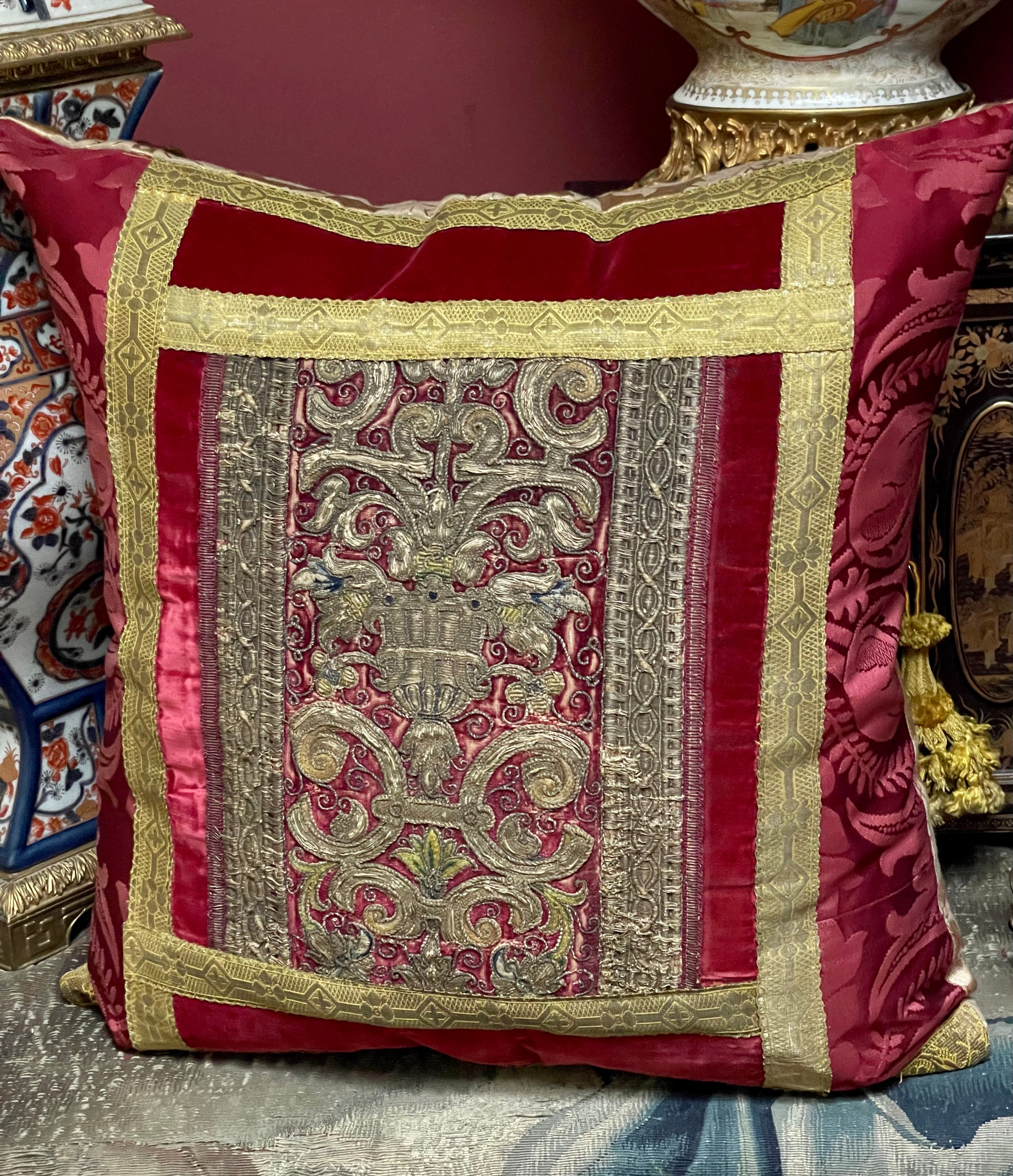 Renaissance Embroidery Pillow