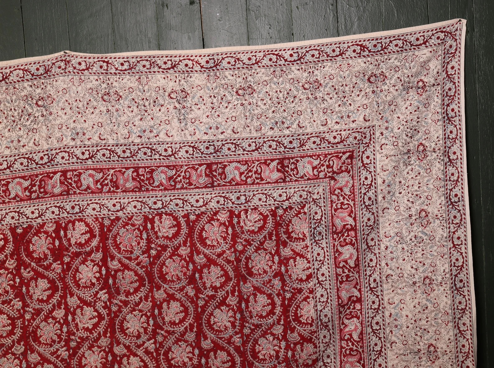 Antique Kalamkari Indo Persian Block Printed Textile