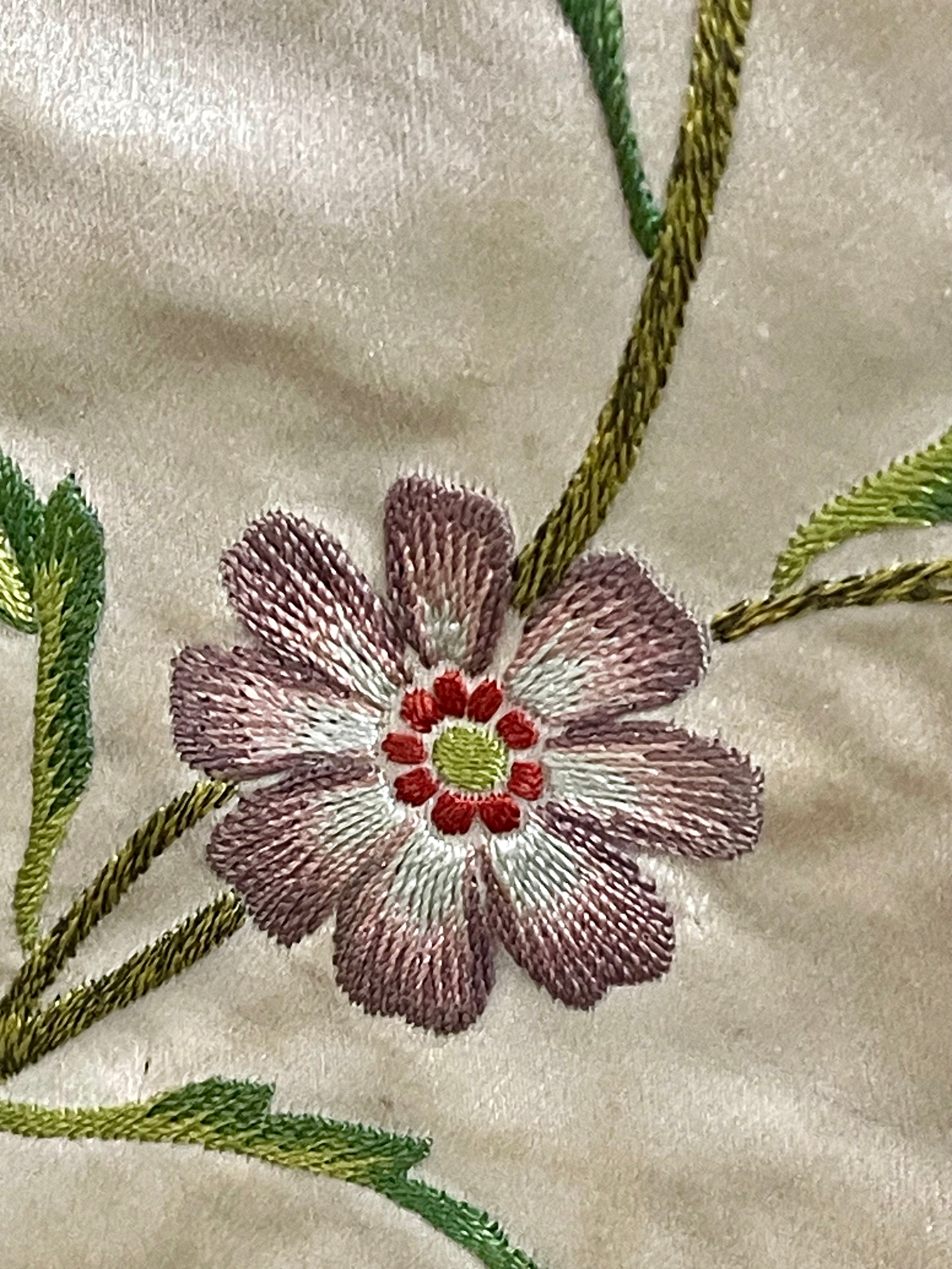 18th Century Embroidered Silk