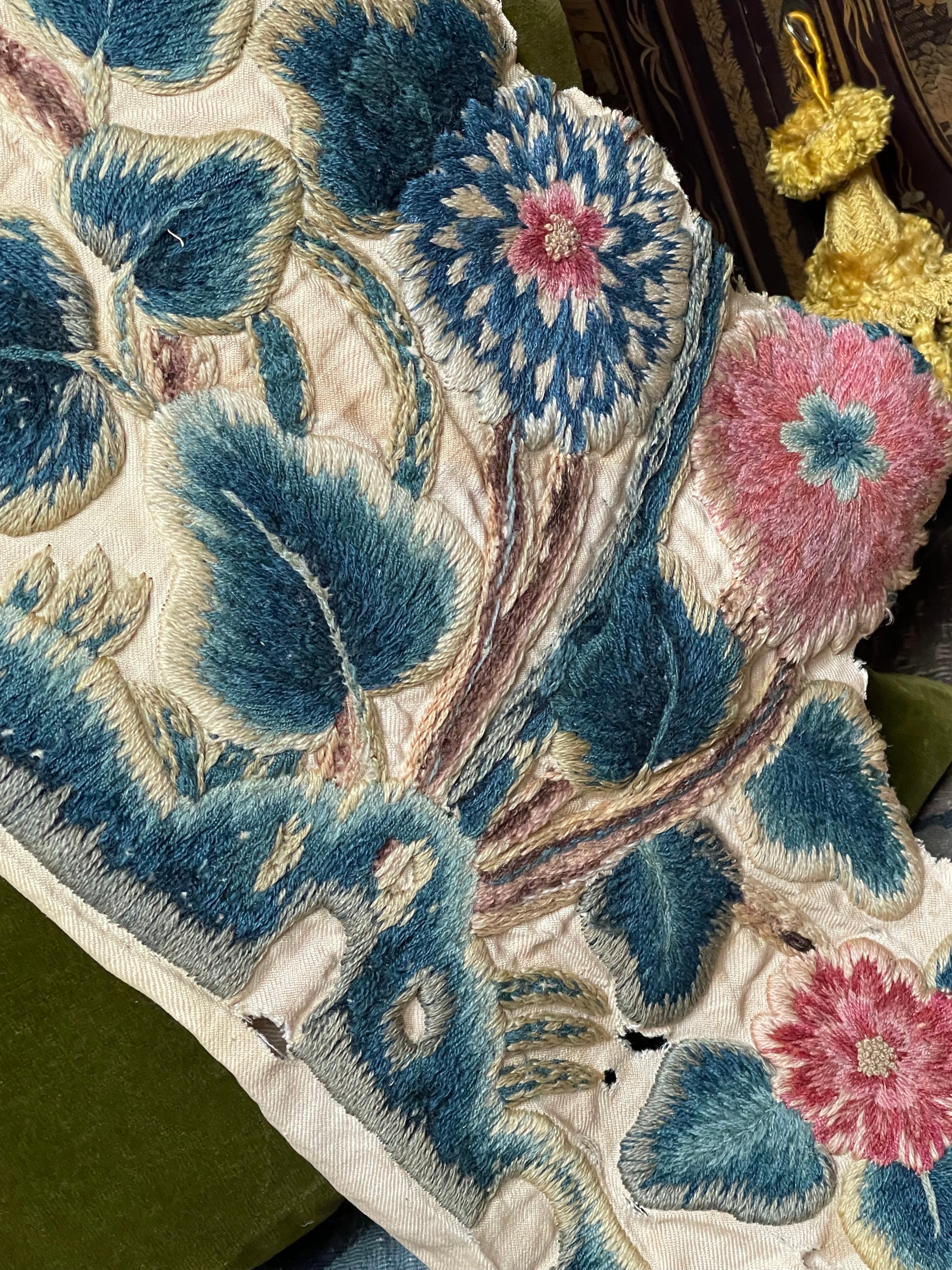 17th Century English Crewelwork Panel