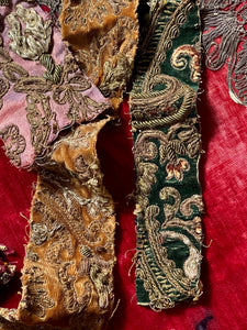 Antique Metallic Embroidered Silk and Velvet Project Group