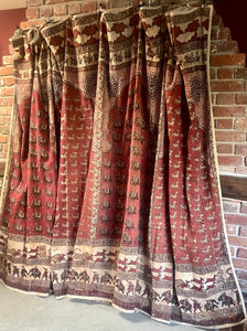 Antique Kalamkari Tent Panel Block Printed Qanat