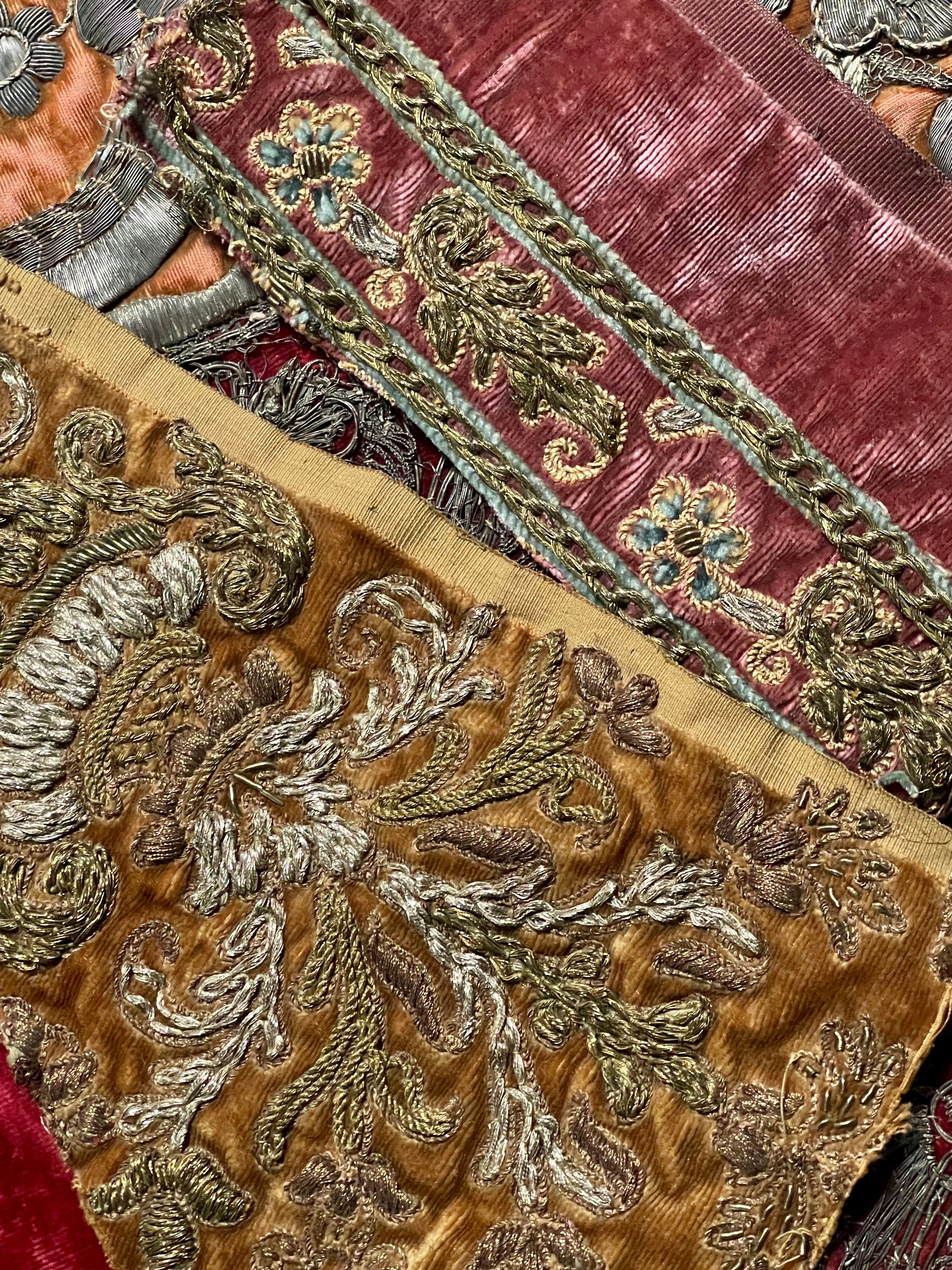 Antique Metallic Embroidered Silk and Velvet Project Group
