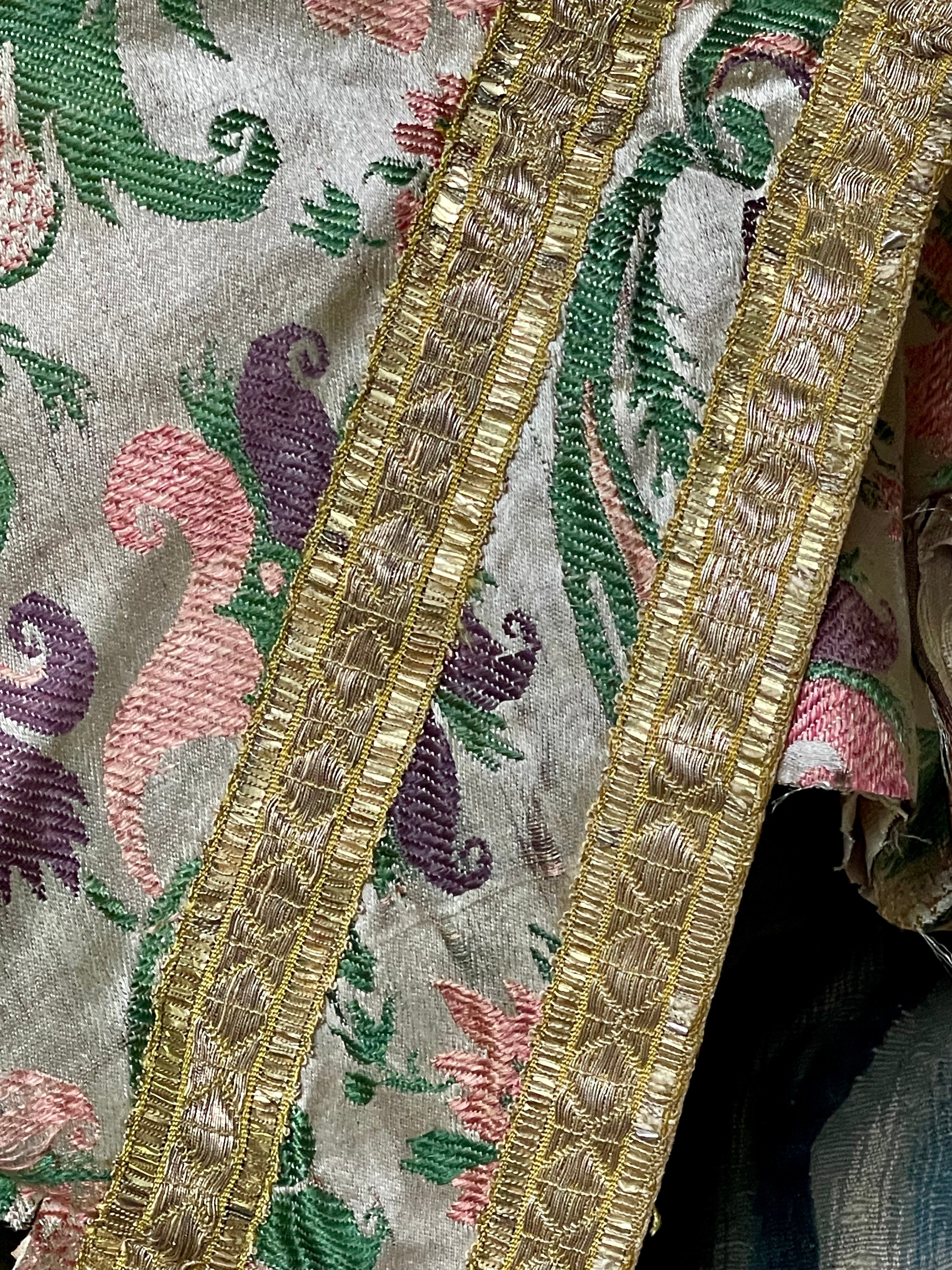 18th Century French Silk Brocade Chasuble Panel