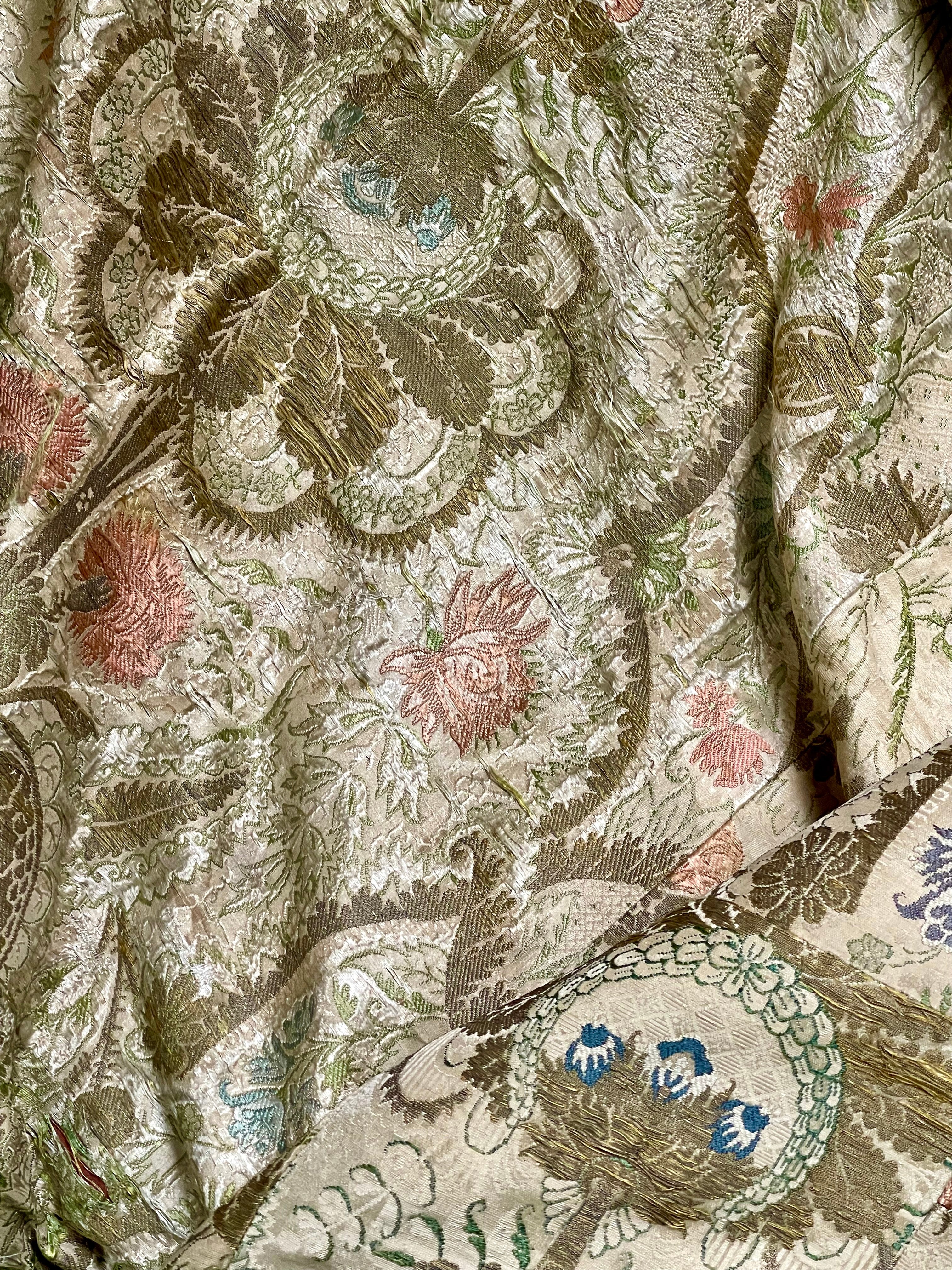 18th Century French Silk Brocade Cover
