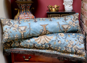 18th Century Ottoman Embroidery Bolster Pillows PAIR