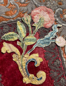 18th Century Embroidered Floral Slip