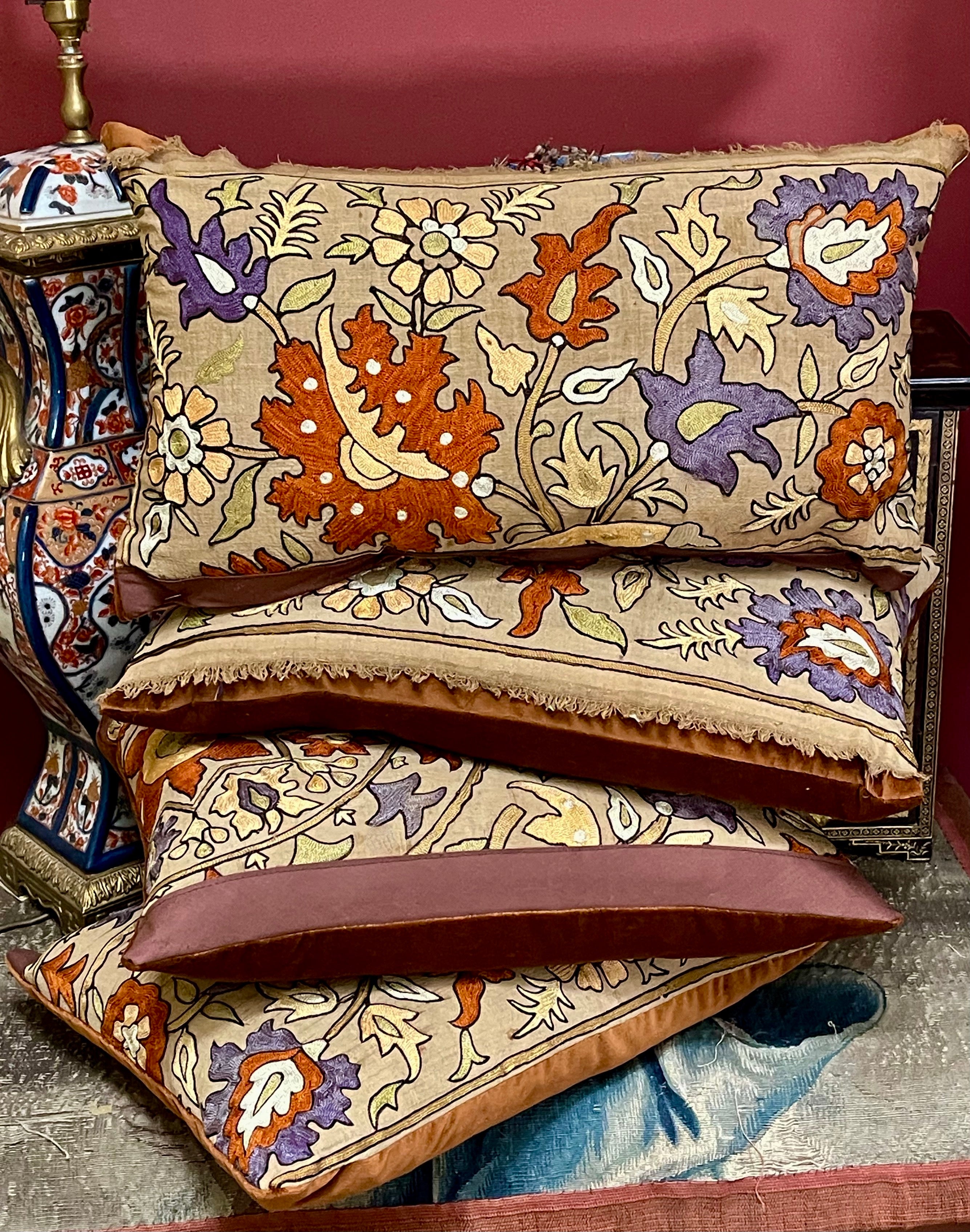 Antique Suzani Pillows Set of 4