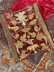 Circa 1620 Italian Embroidered Silk Velvet