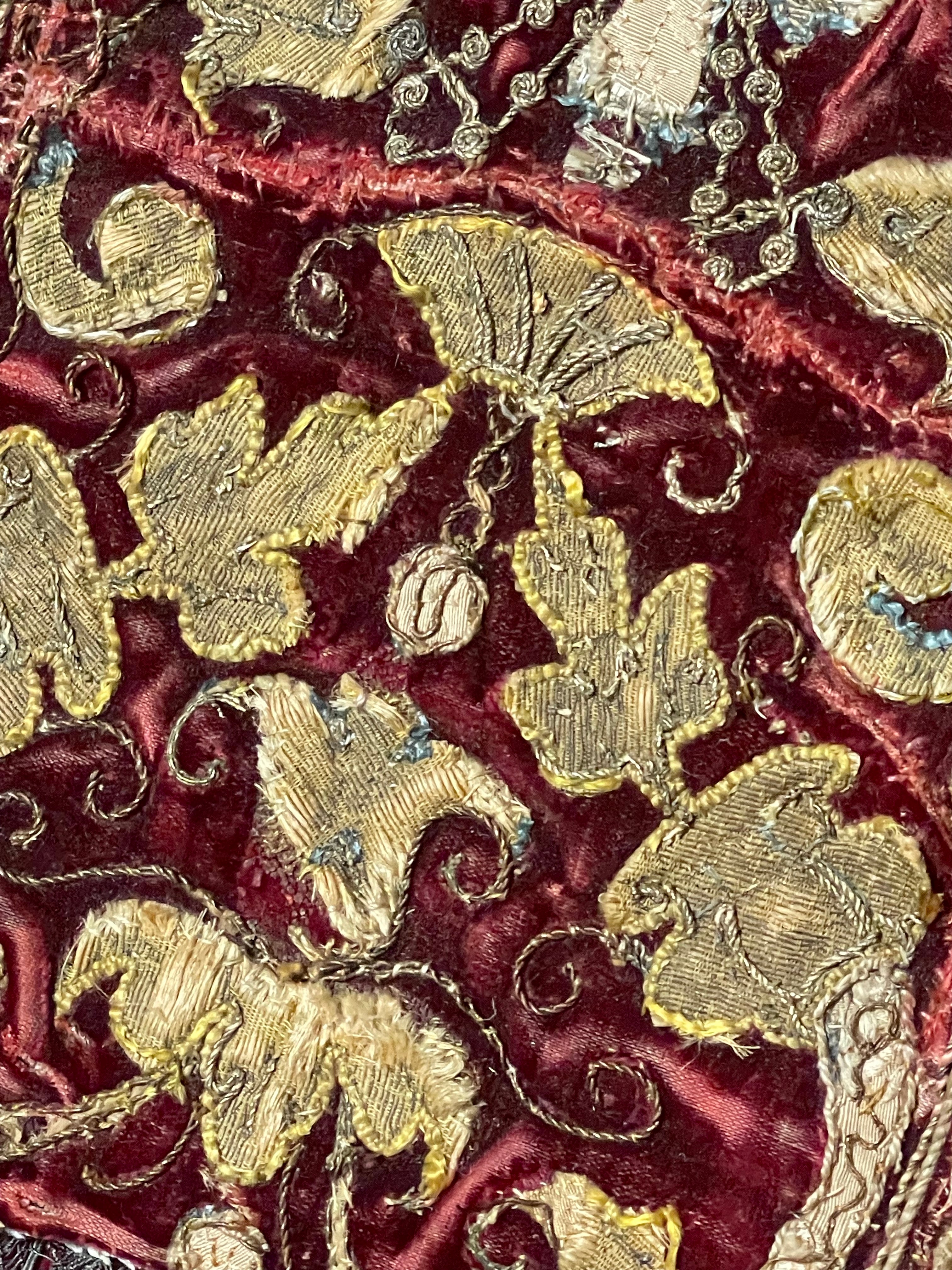 Circa 1620 Italian Embroidered Silk Velvet