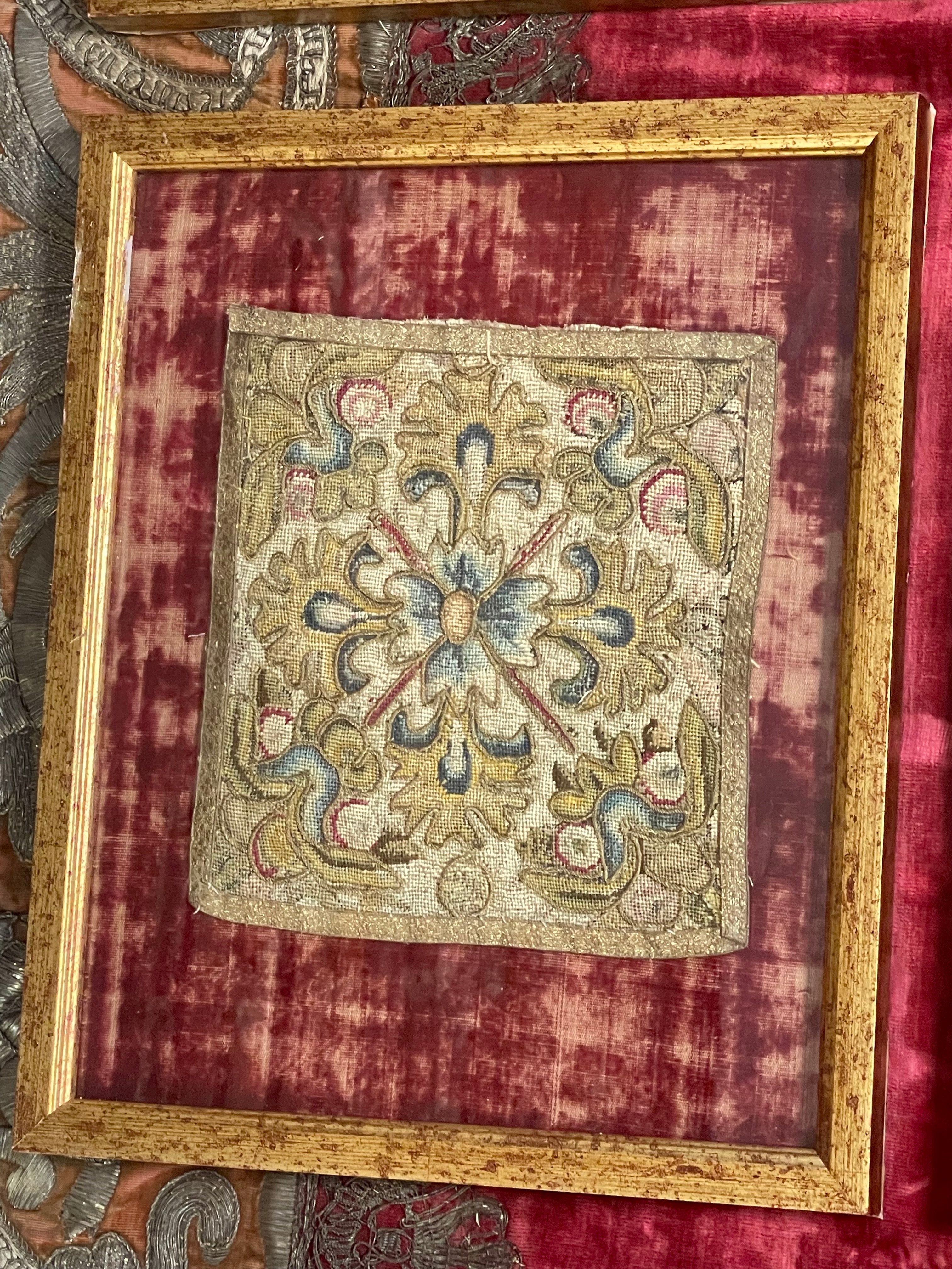 17th Century English Needlework Panels Set of 4