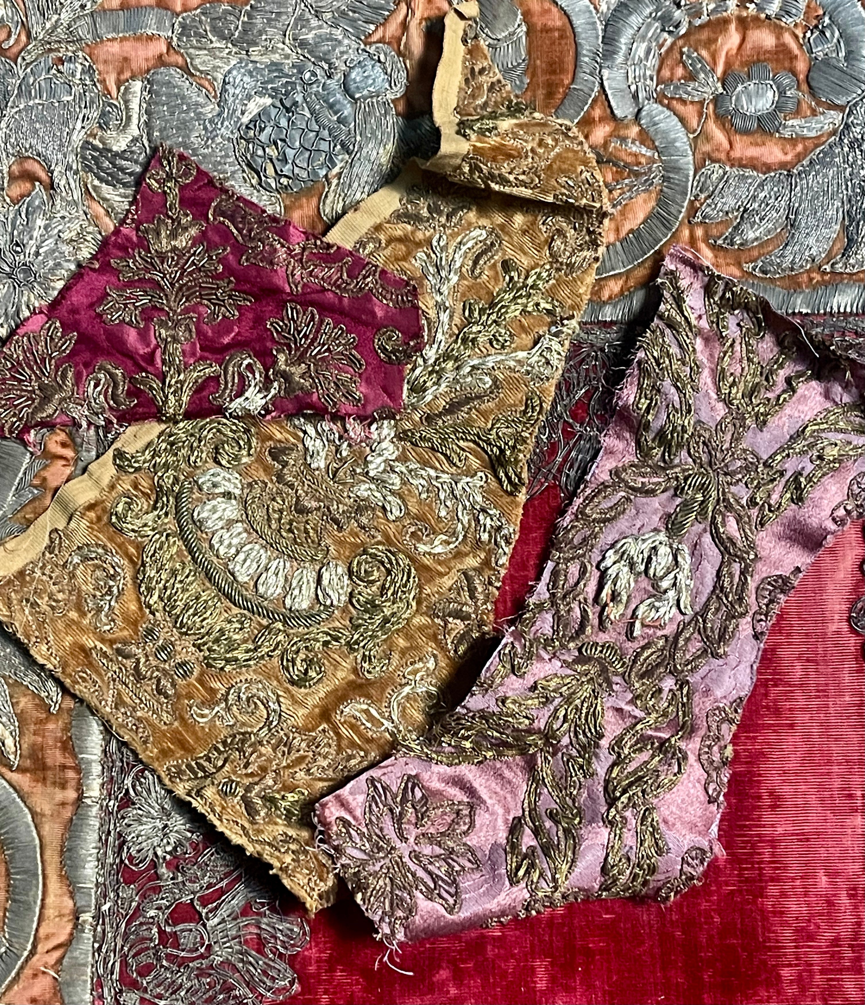 Antique Embroidery Gold Silver Metallic Project Panels