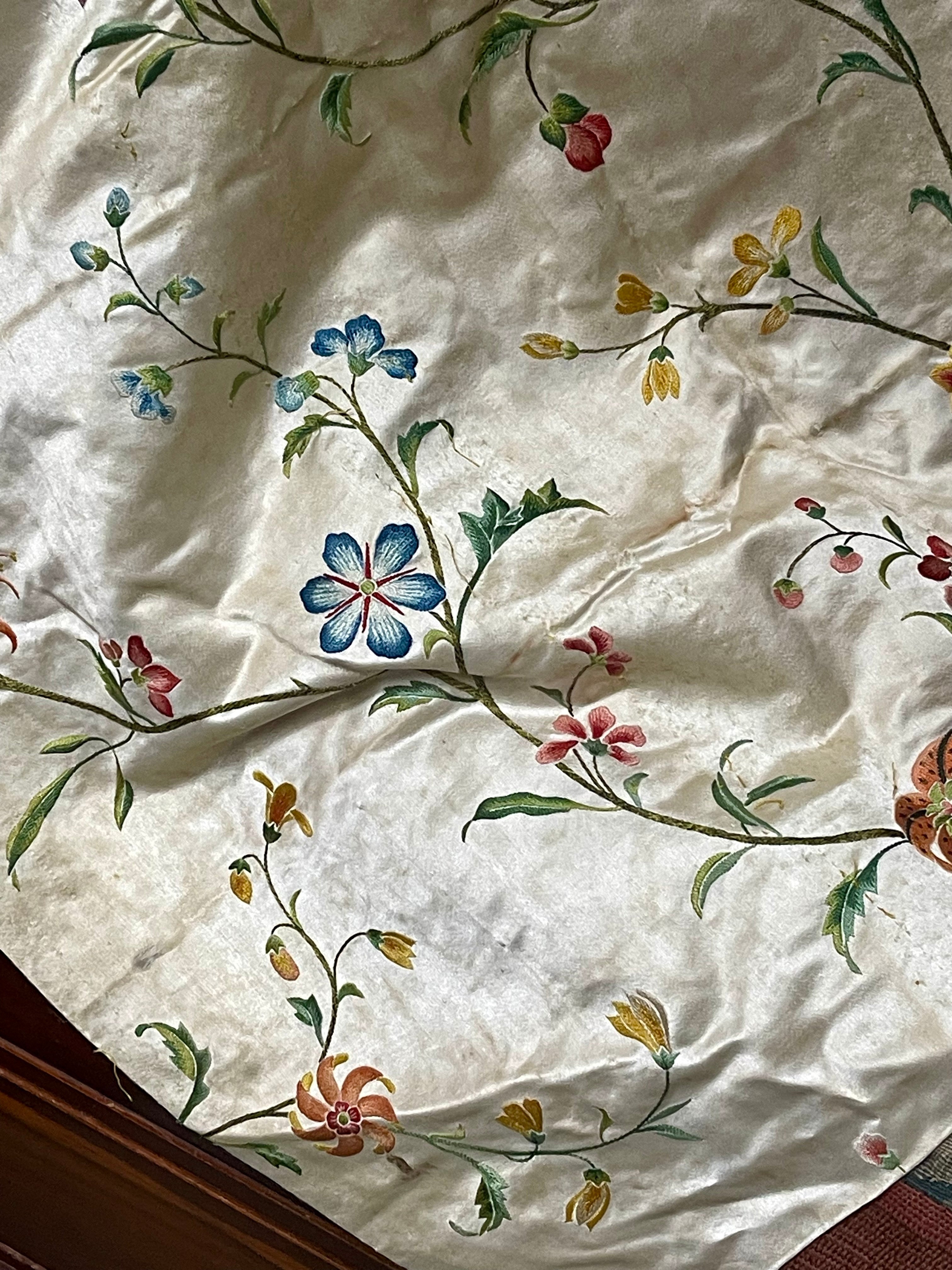 18th Century Embroidered Silk