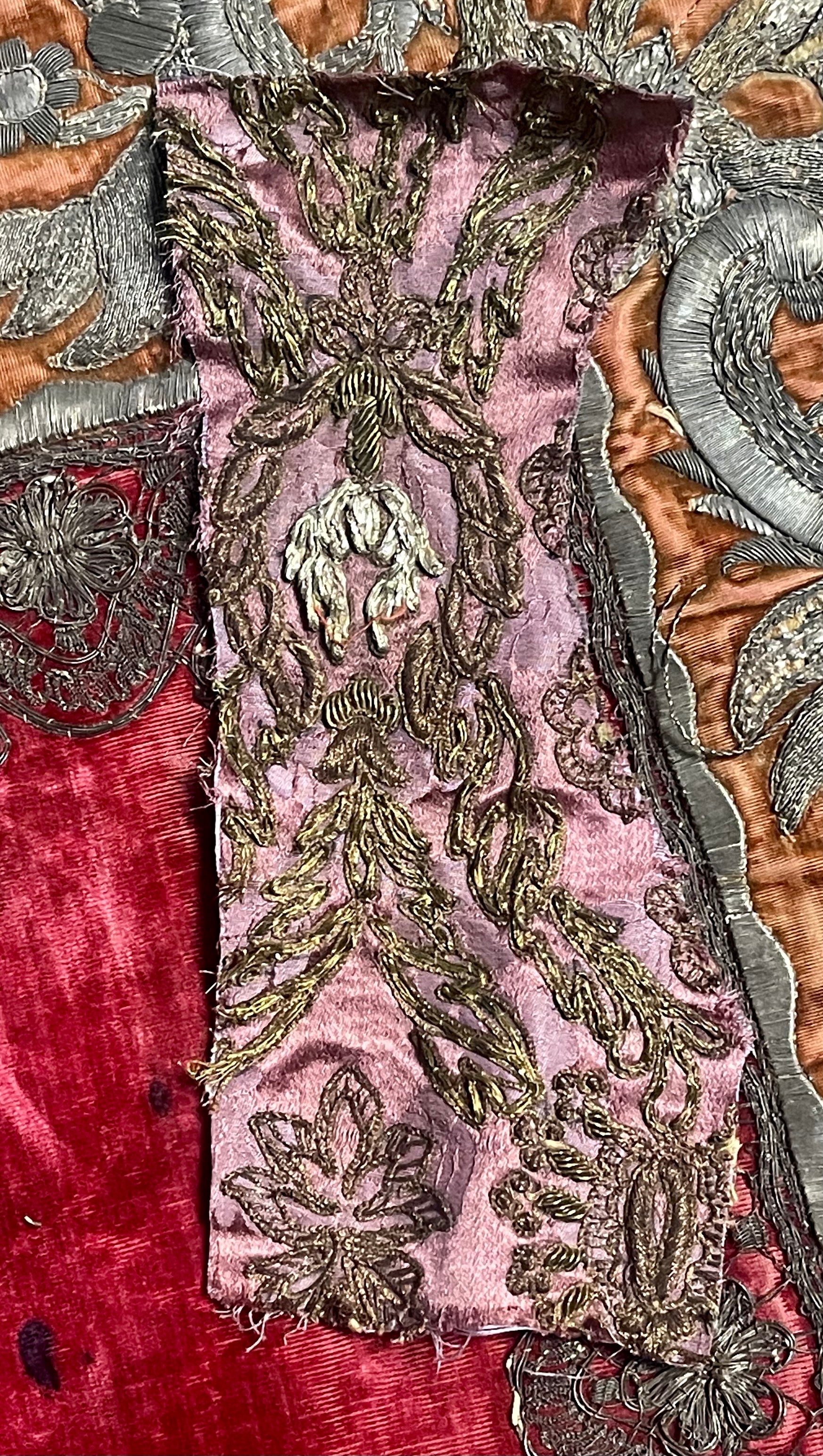 Antique Embroidery Gold Silver Metallic Project Panels