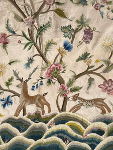 Antique Crewel Work Bed Cover Arts and Crafts