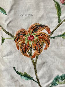 18th Century French Embroidered Silk Dress Panel