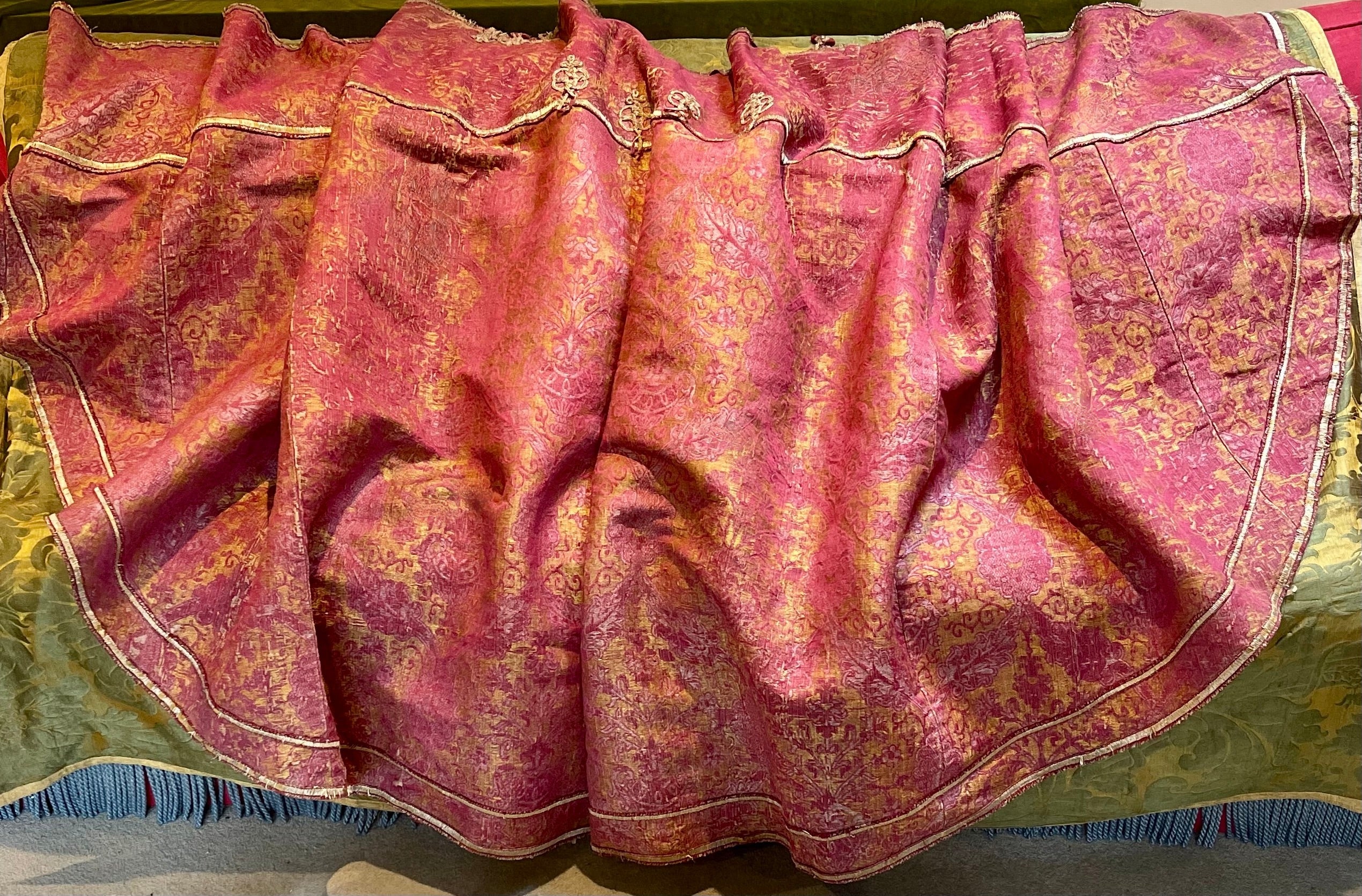 Rare Antique Cope 16th Century Silk Lampas