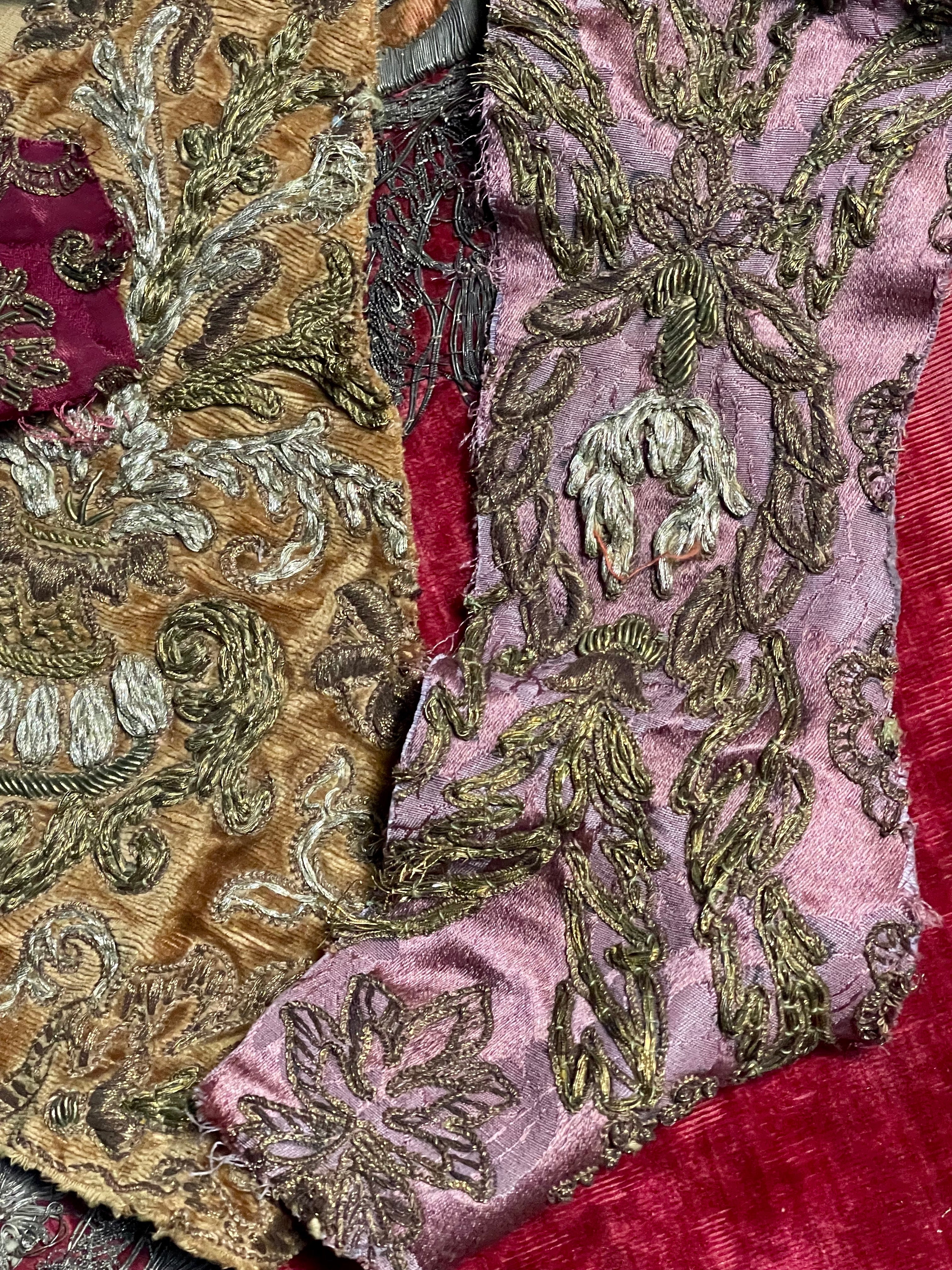 Antique Embroidery Gold Silver Metallic Project Panels