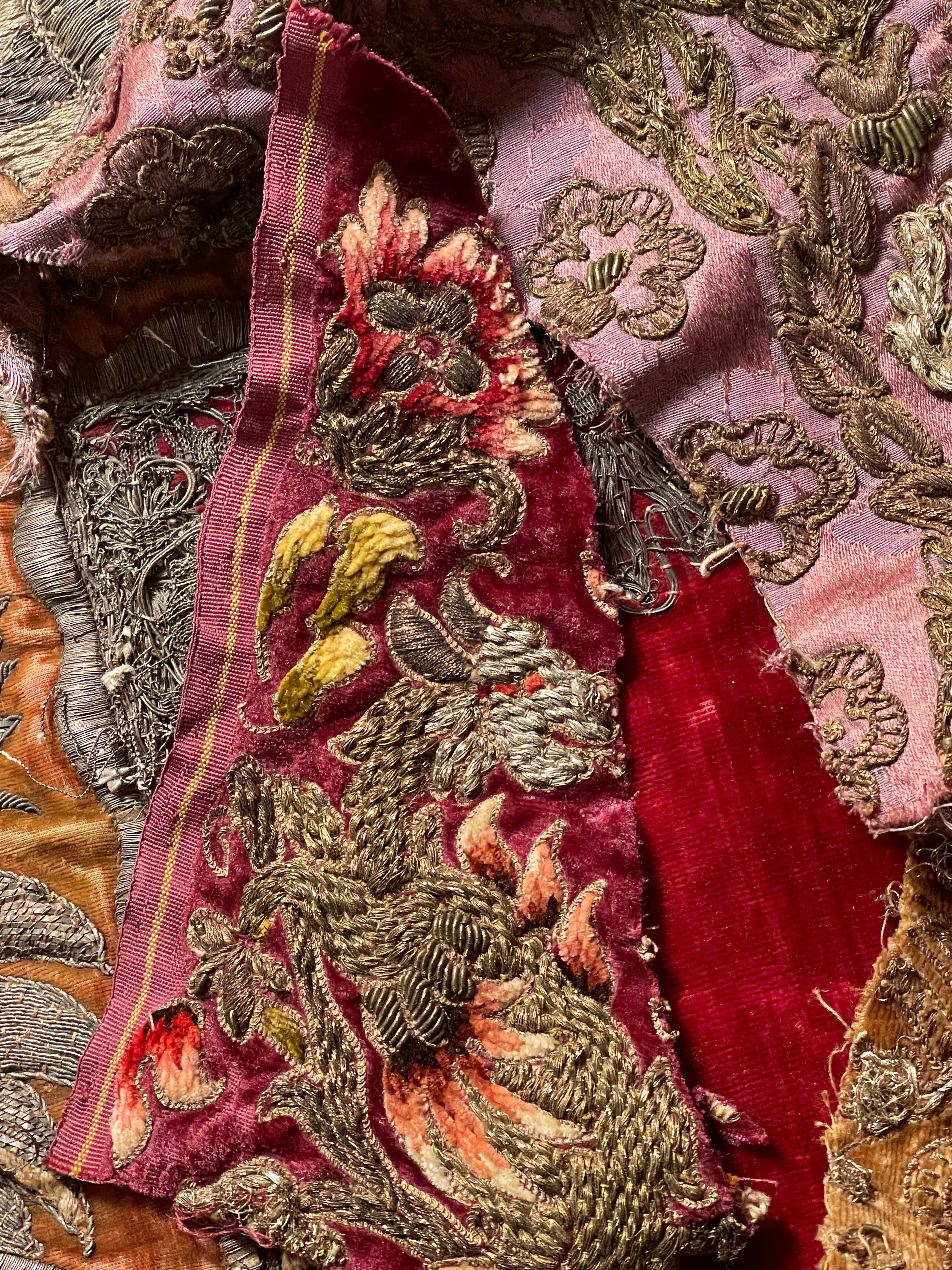 Antique Metallic Embroidered Silk and Velvet Project Group
