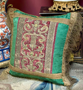 Antique Pillow Renaissance Panel Circa 1600