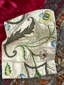 17th Century Embroidery Costume Panel,