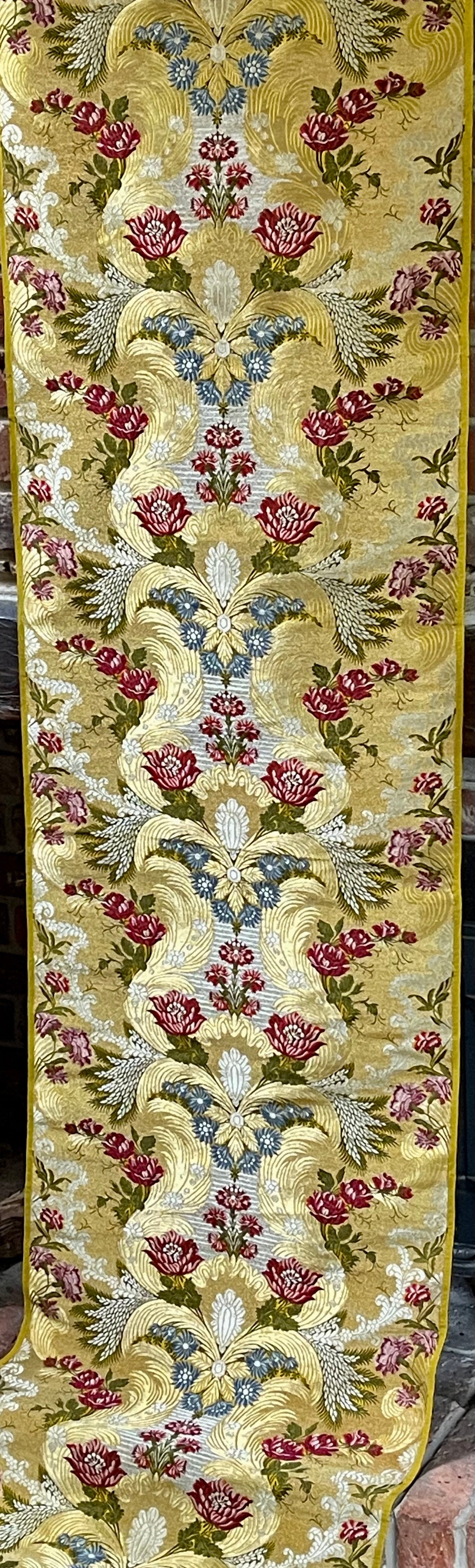 Antique French Lyon Silk Brocade Panel