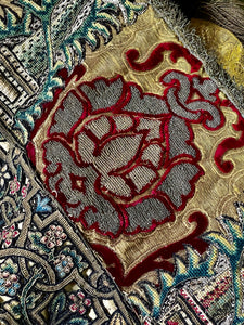 16th Century Valance Renaissance Silk Velvet Pomegranates