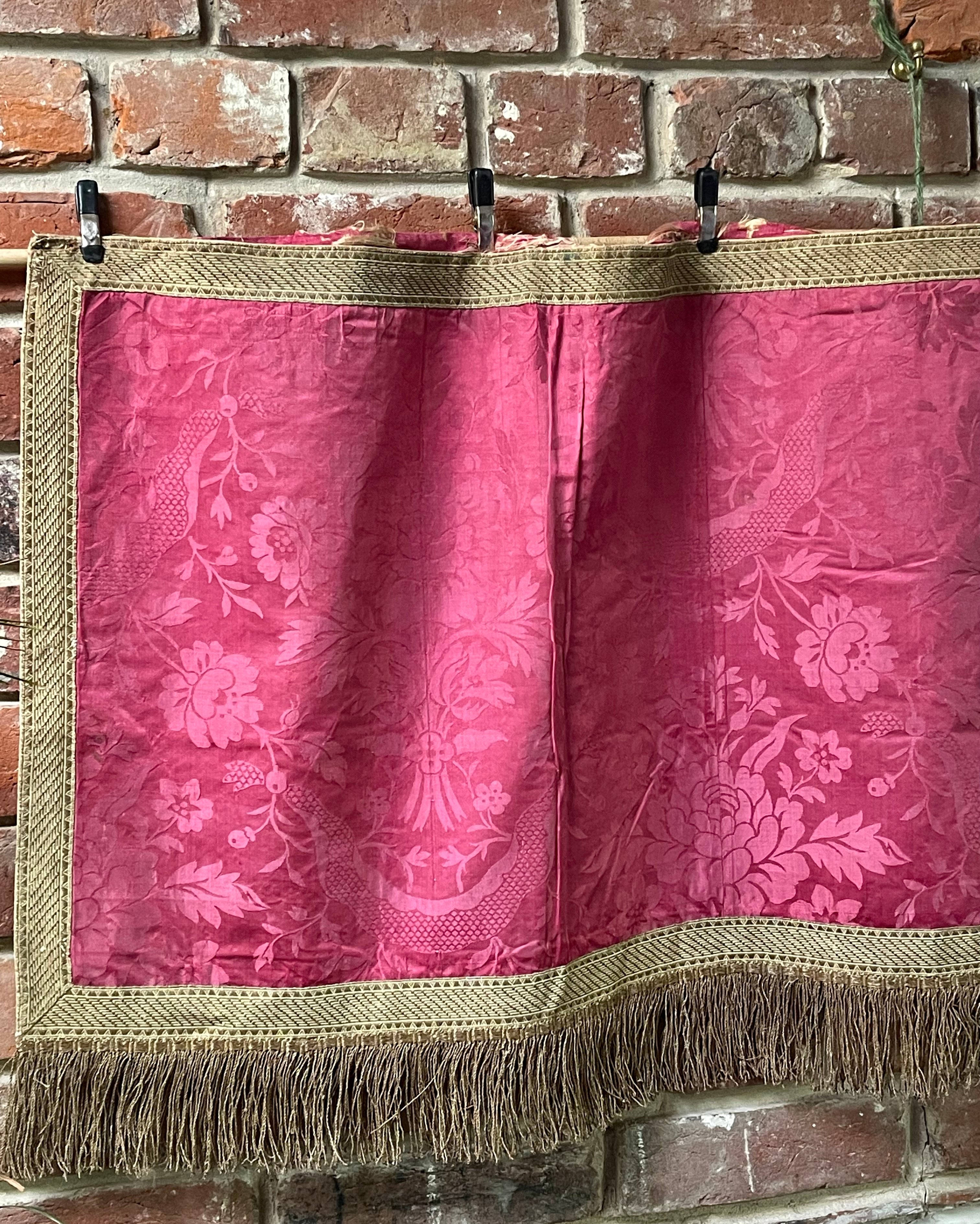 Antique Silk Damask Valance