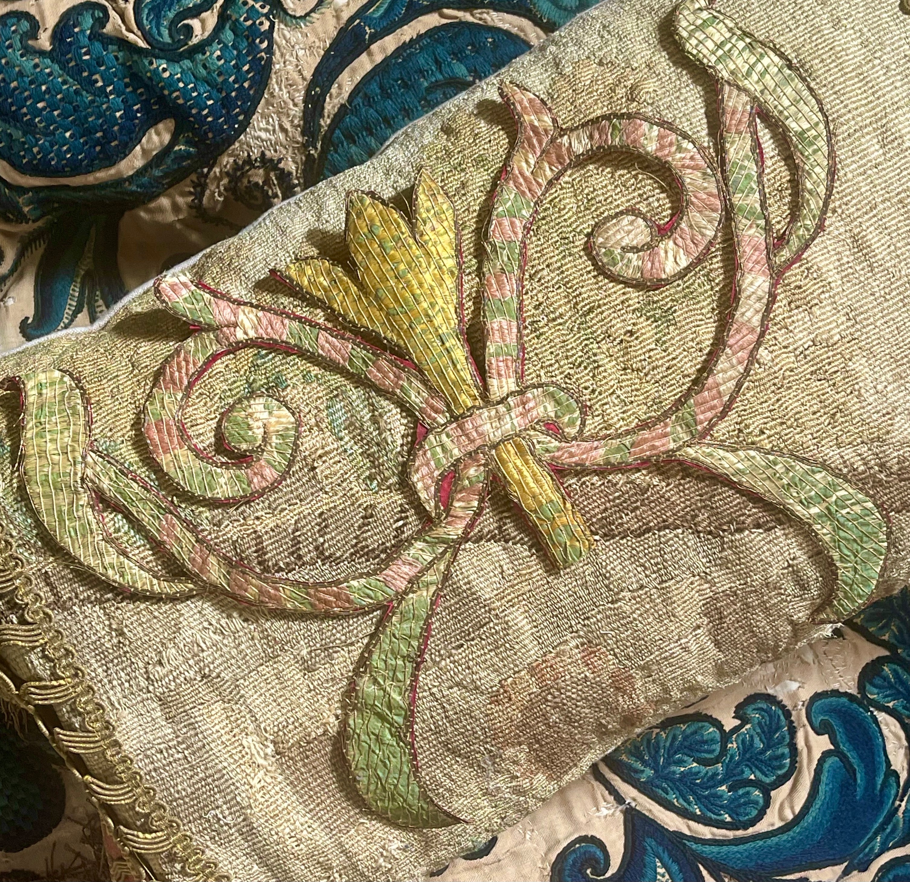 17th Century Italian Embroidered Applique