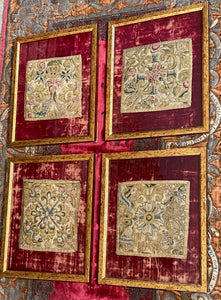 17th Century English Needlework Panels Set of 4