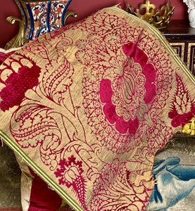 16th Century Silk Velvet Renaissance Pomegranates