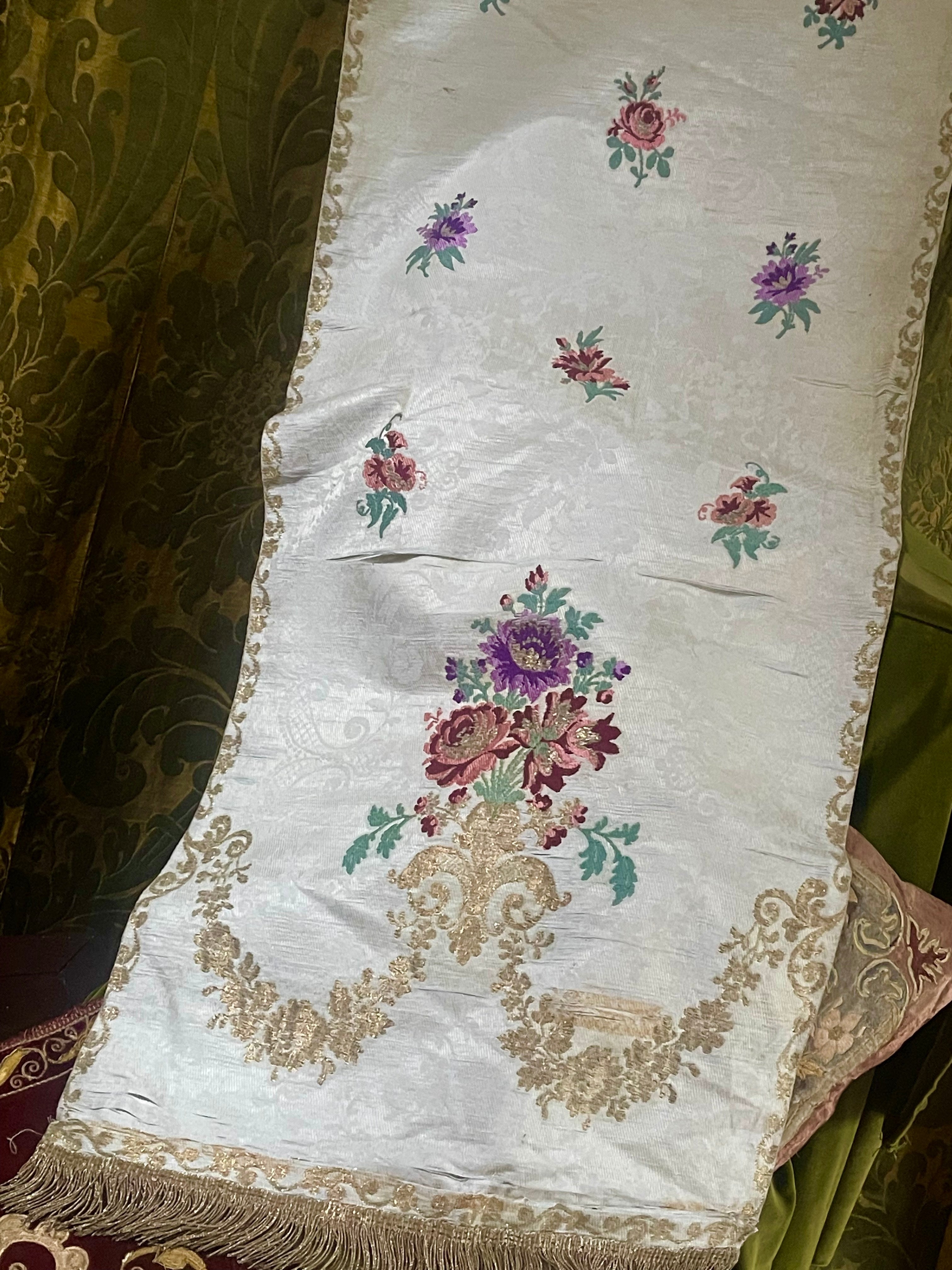 Antique French Silk Brocade Chasuble Front