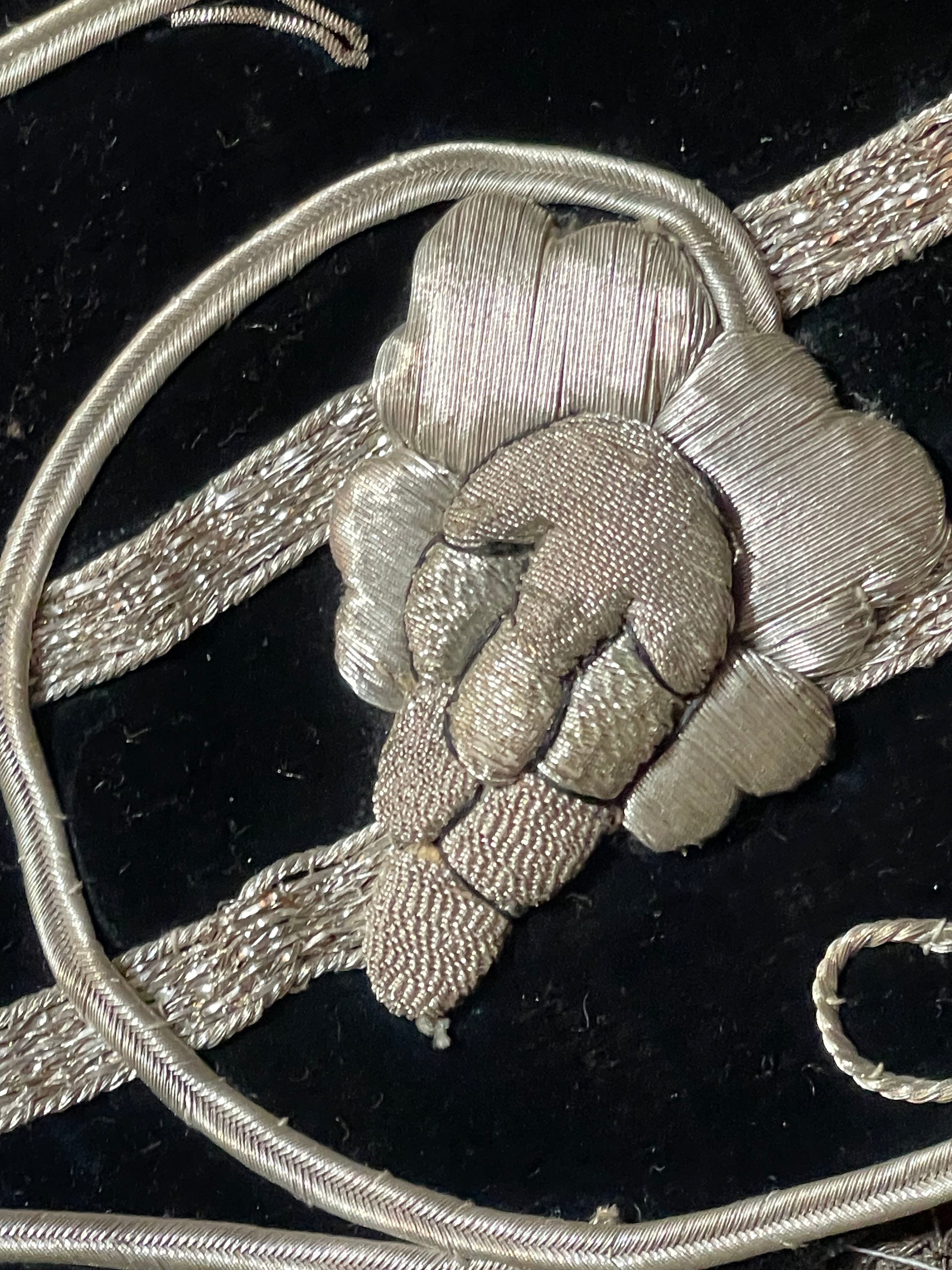 Antique Silver Metallic Embroidered Panel