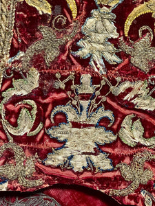 17th Century Embroidery Silk Velvet