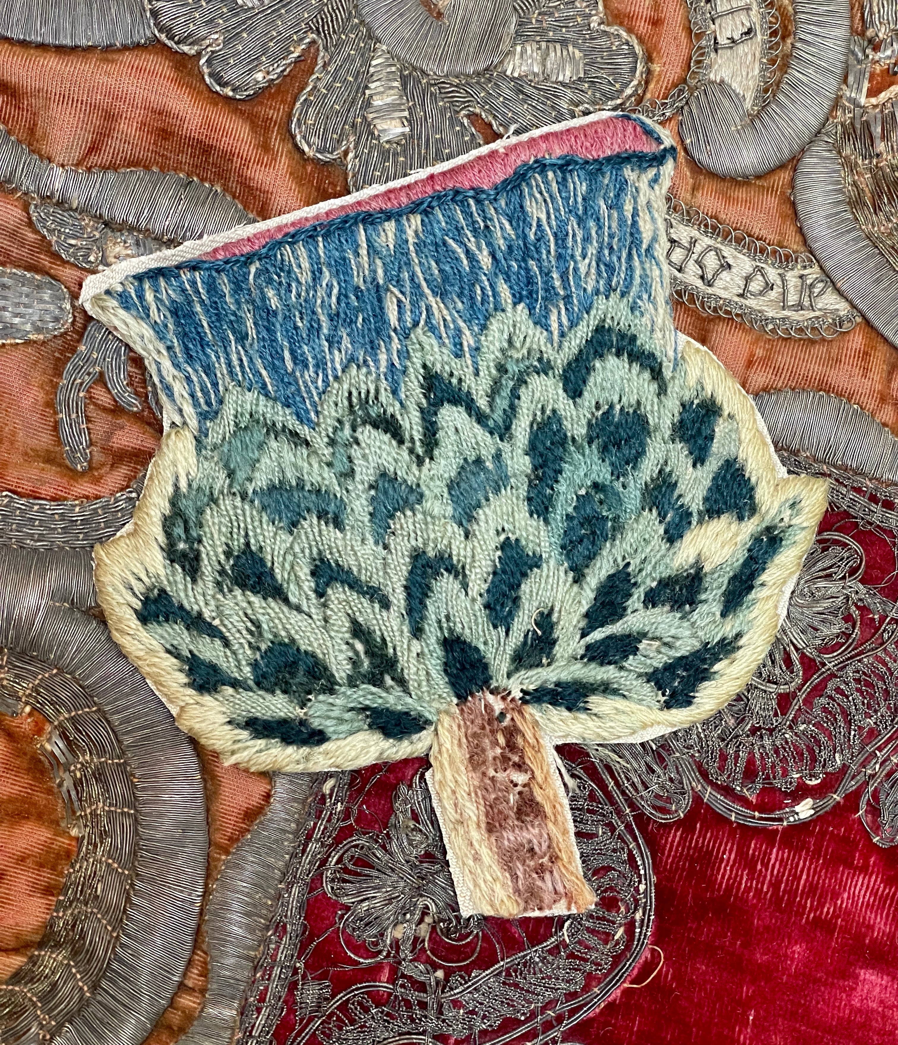 17th Century Jacobean Crewelwork Thistle