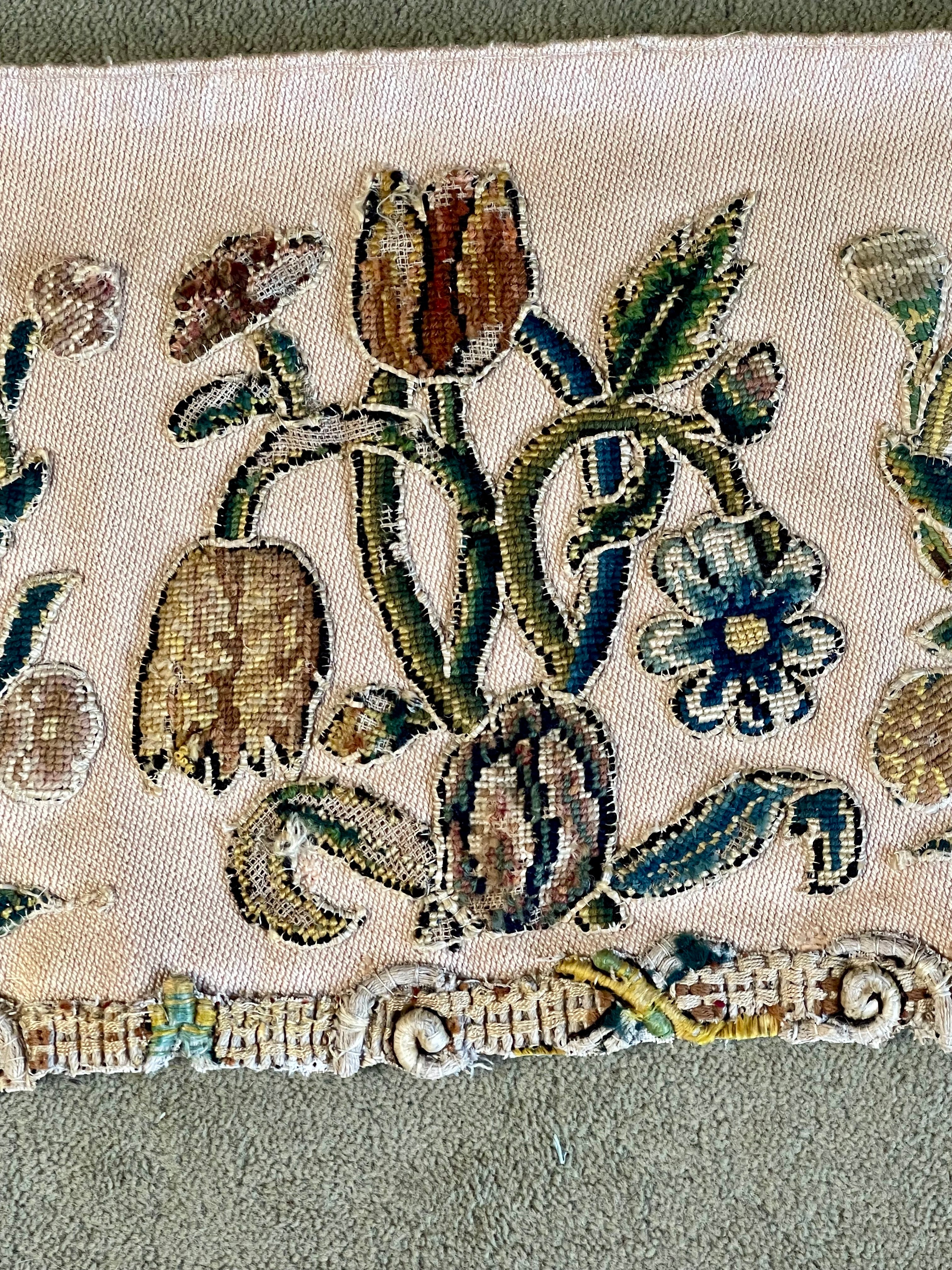 18th Century English Crewelwork Valance